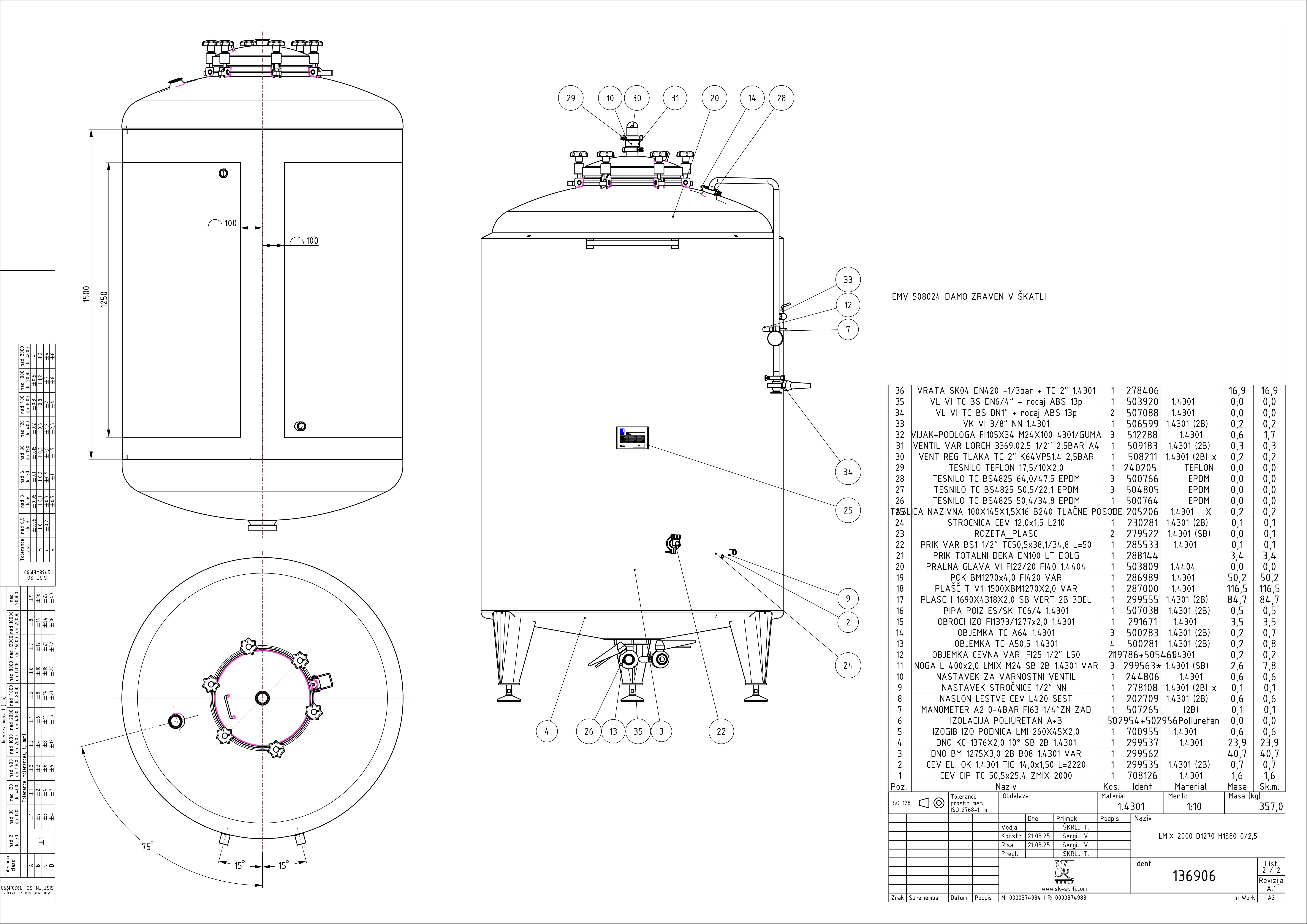 Brite beer tank, insulated, mini