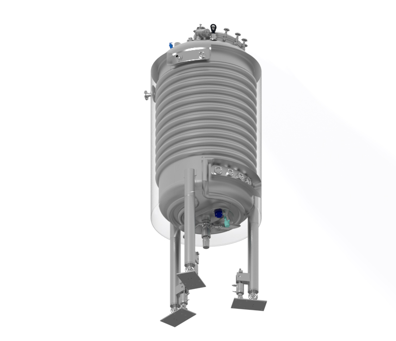 Vertical vessel with temperature control