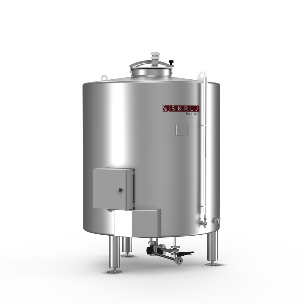 Hot water tank with double jacket