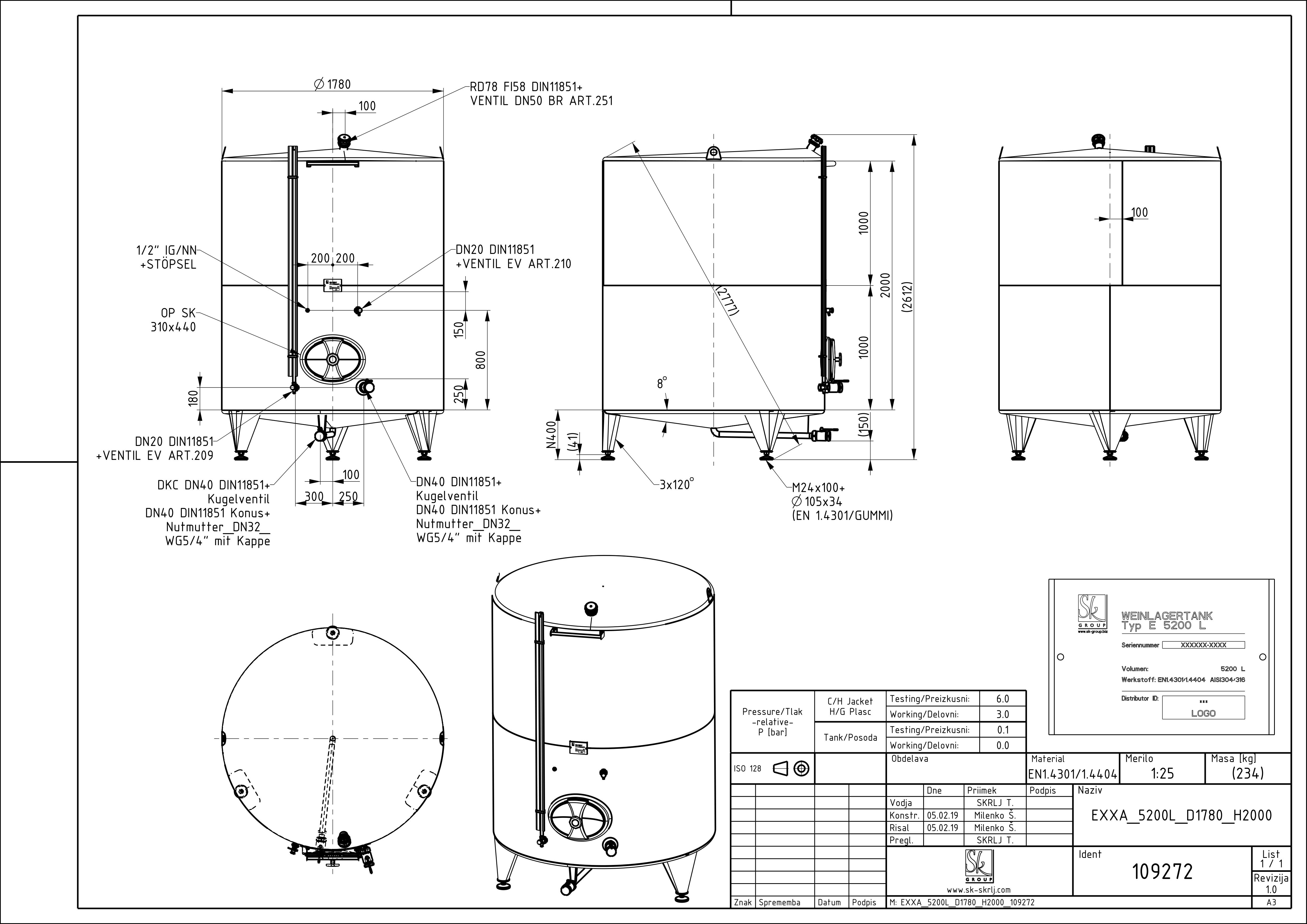 Classic storage tank