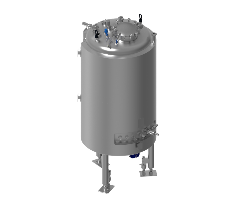 Vertical vessel with temperature control