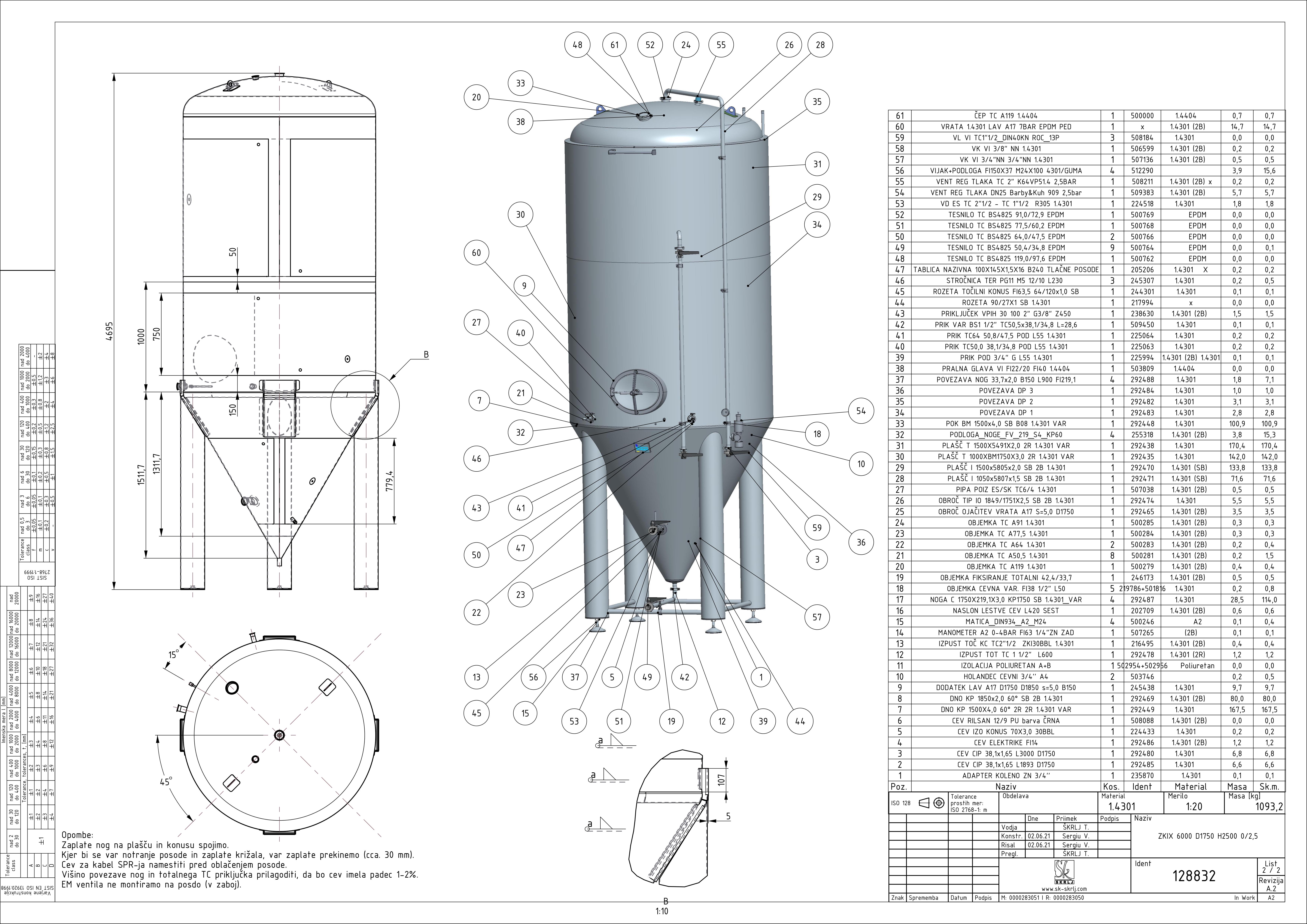 Cylindroconical fermentation and storage tank, insulated