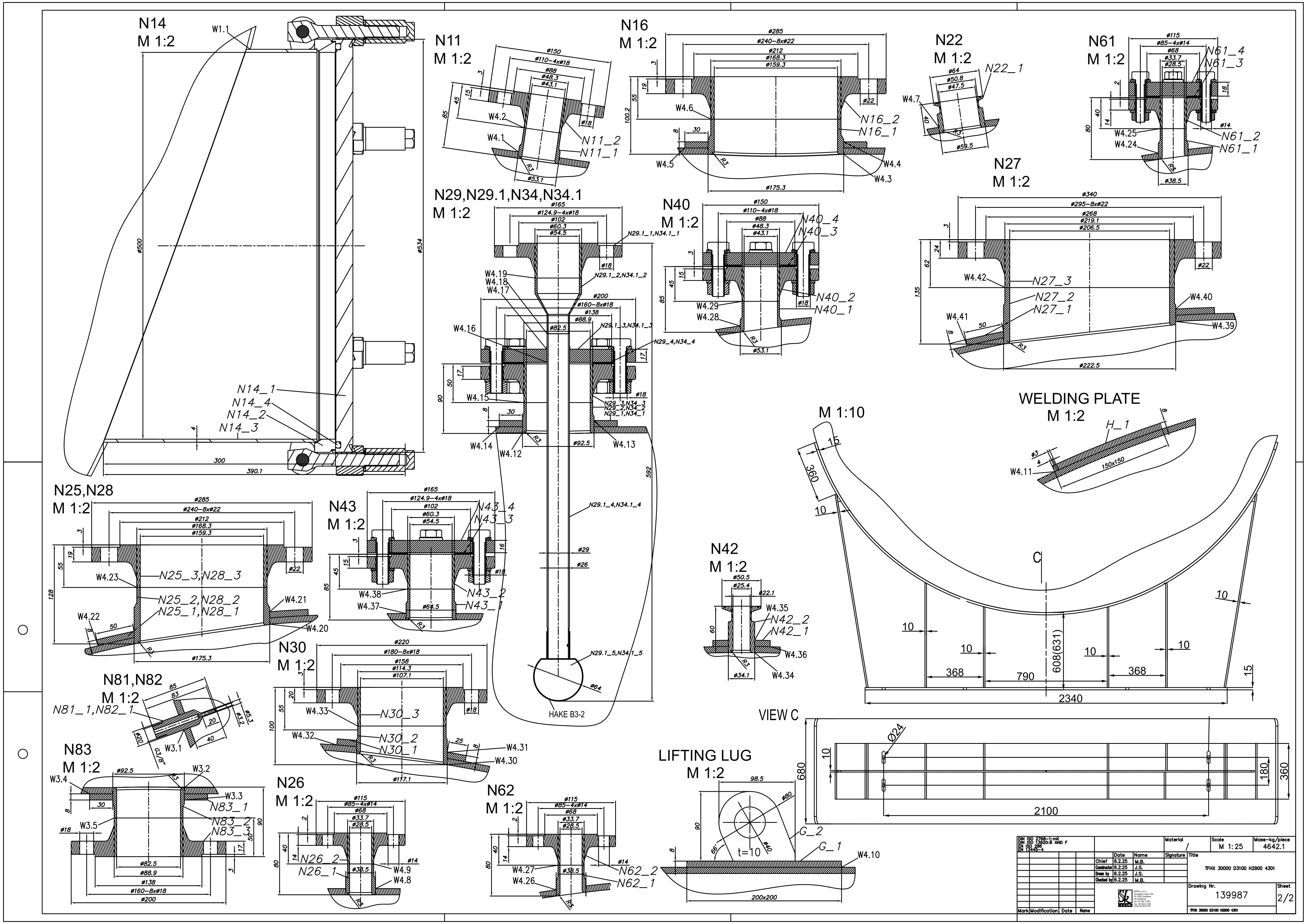 Horizontal vessel