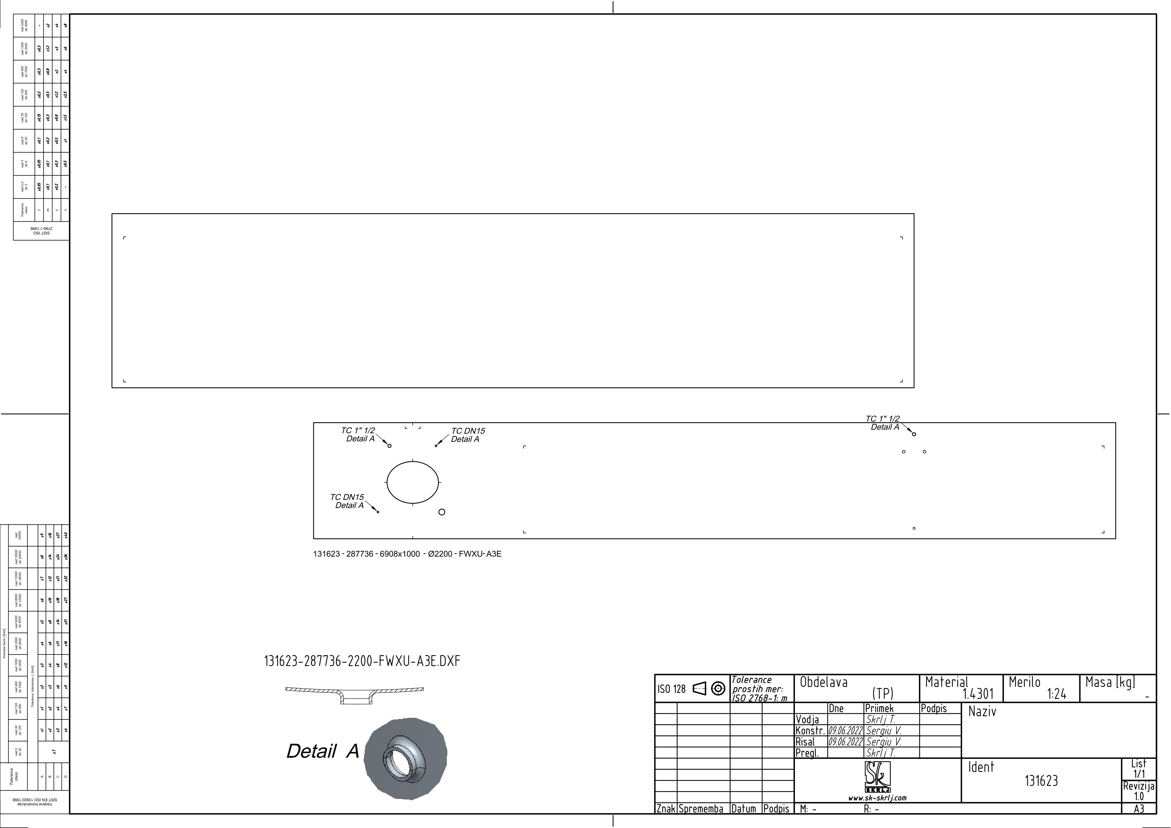 Fixed capacity white wine tank