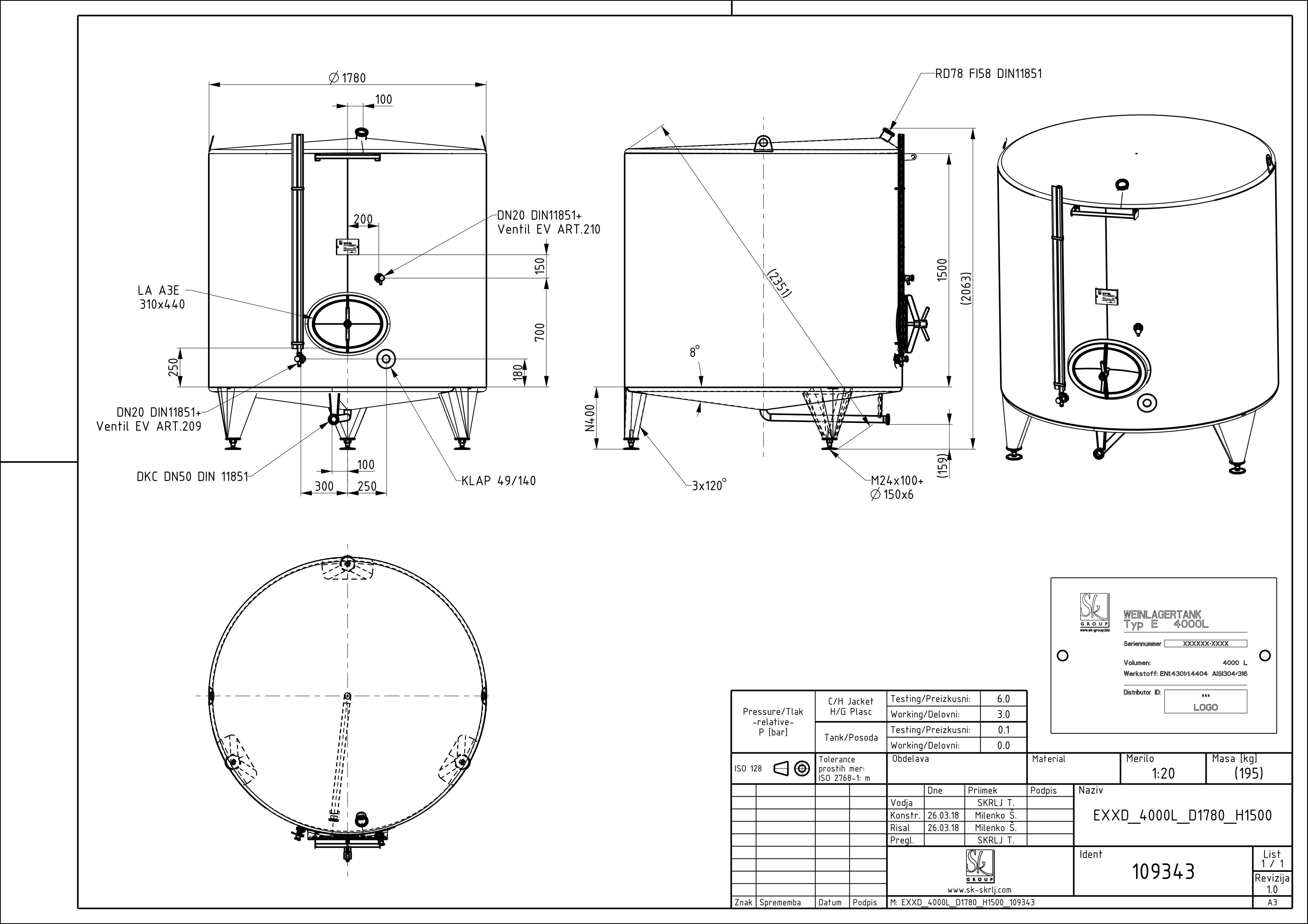 Classic storage tank