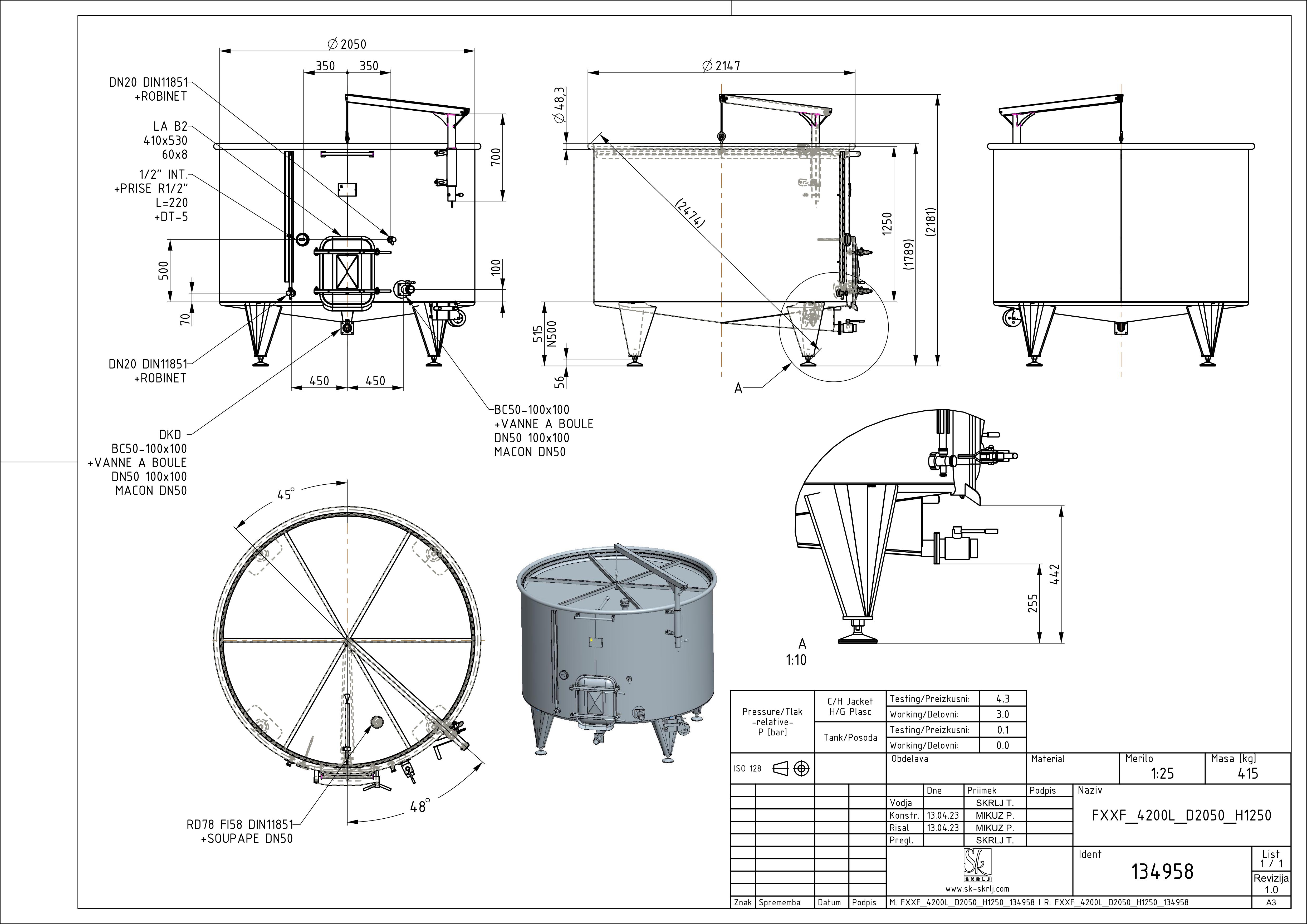 Storage tank with floating lid