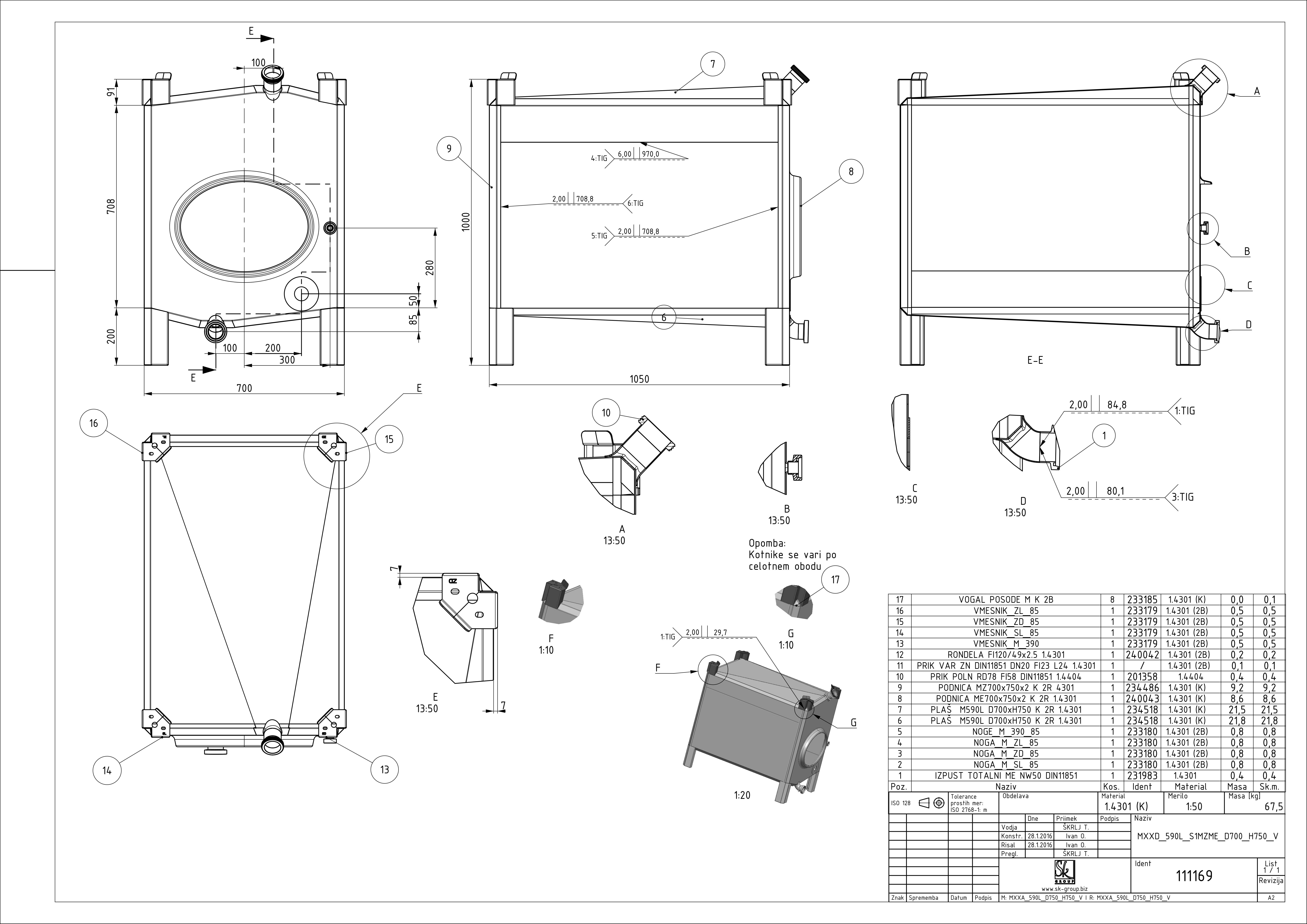 Small rectangular storage tank