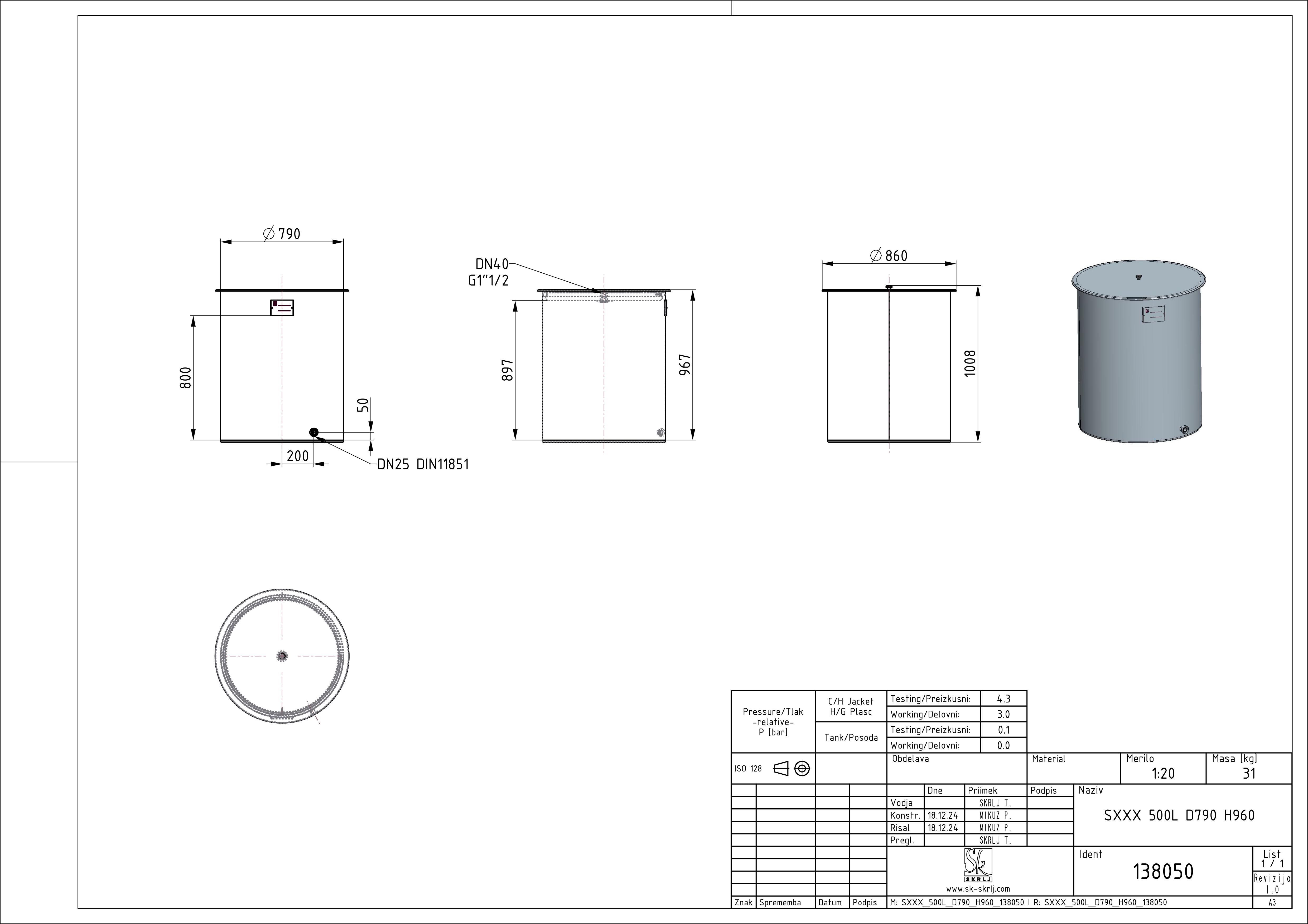 Storage tank with floating lid