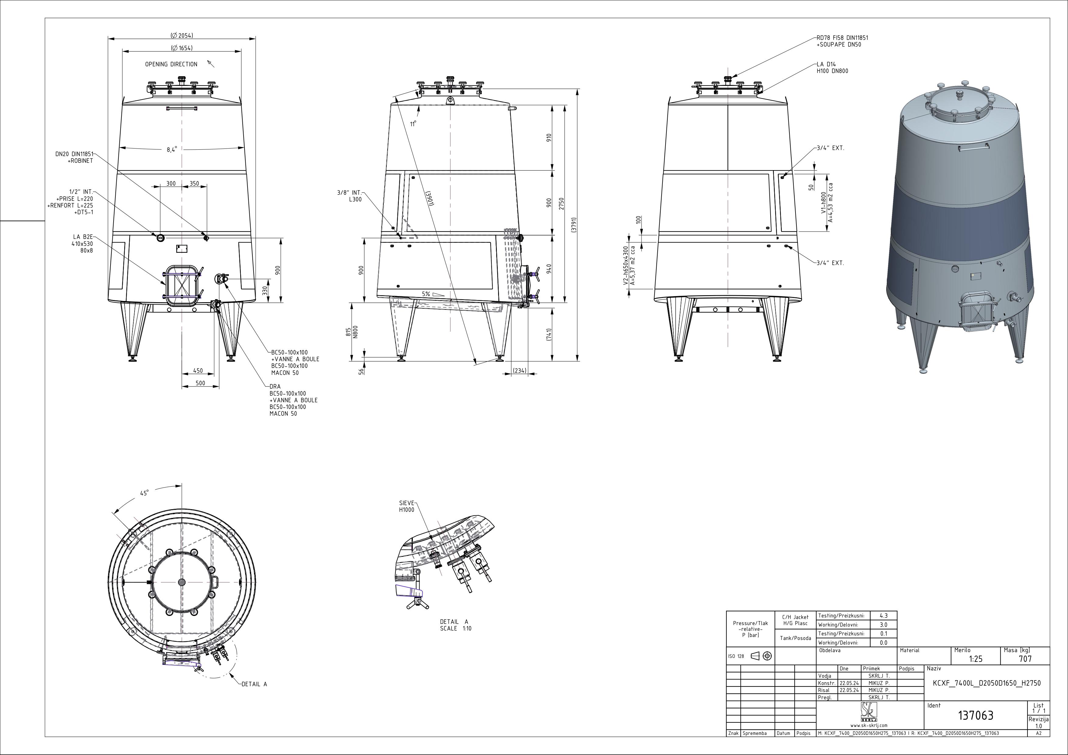 Cone-shaped fermenter KCX
