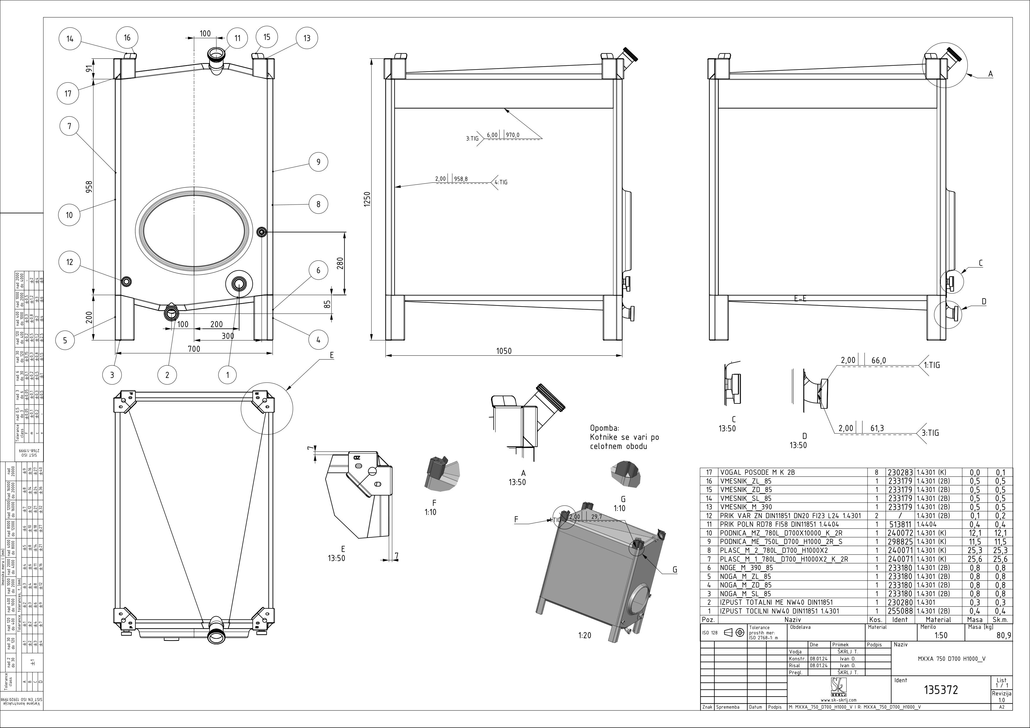 Small rectangular storage tank