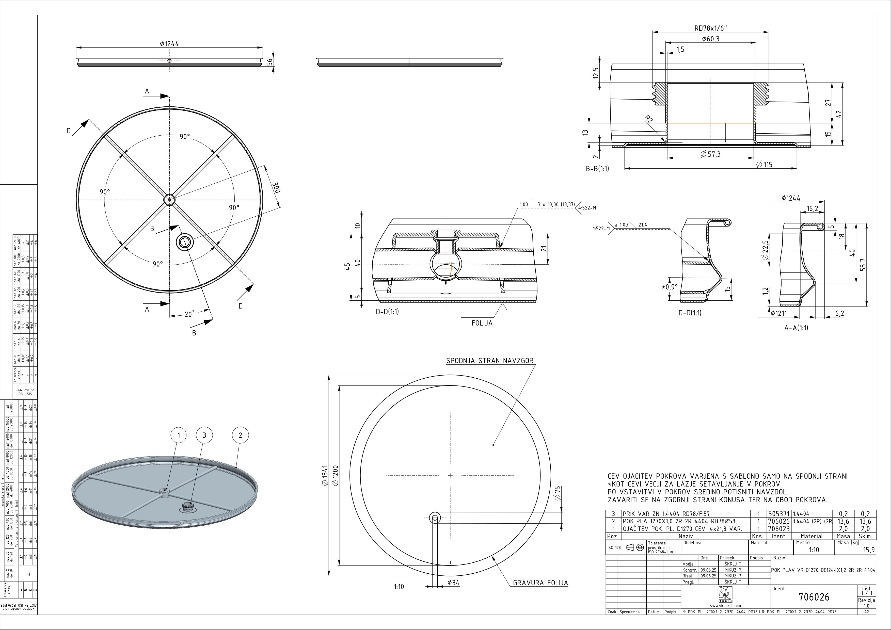 Shape: Floating lid