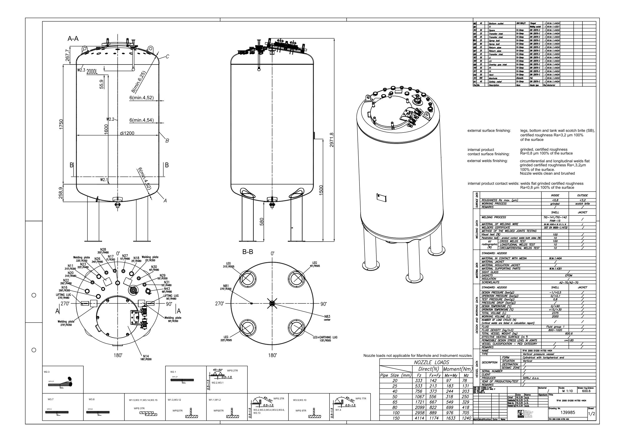 Vertical vessel