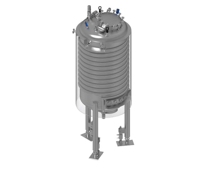 Vertical vessel with temperature control