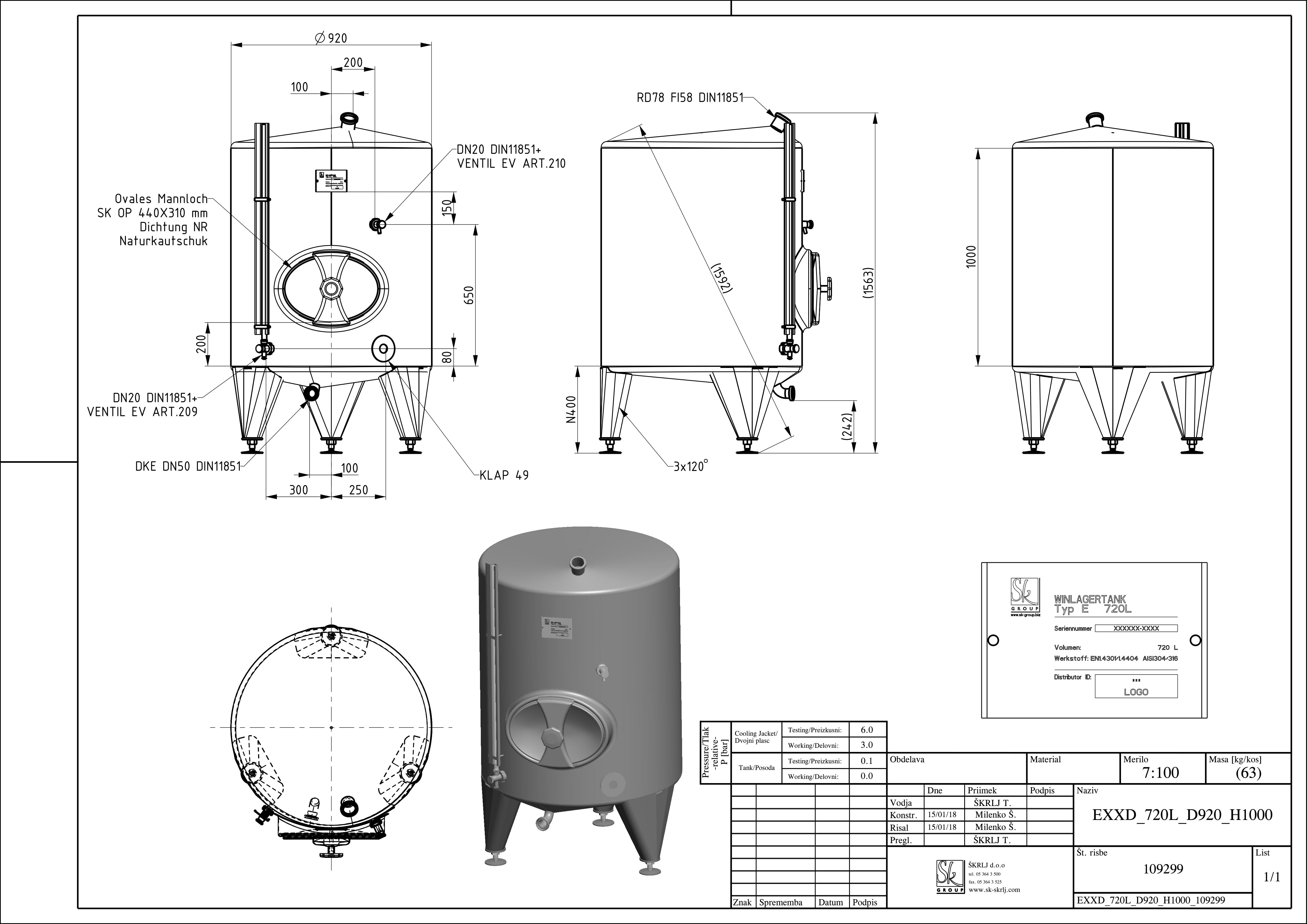 Classic storage tank