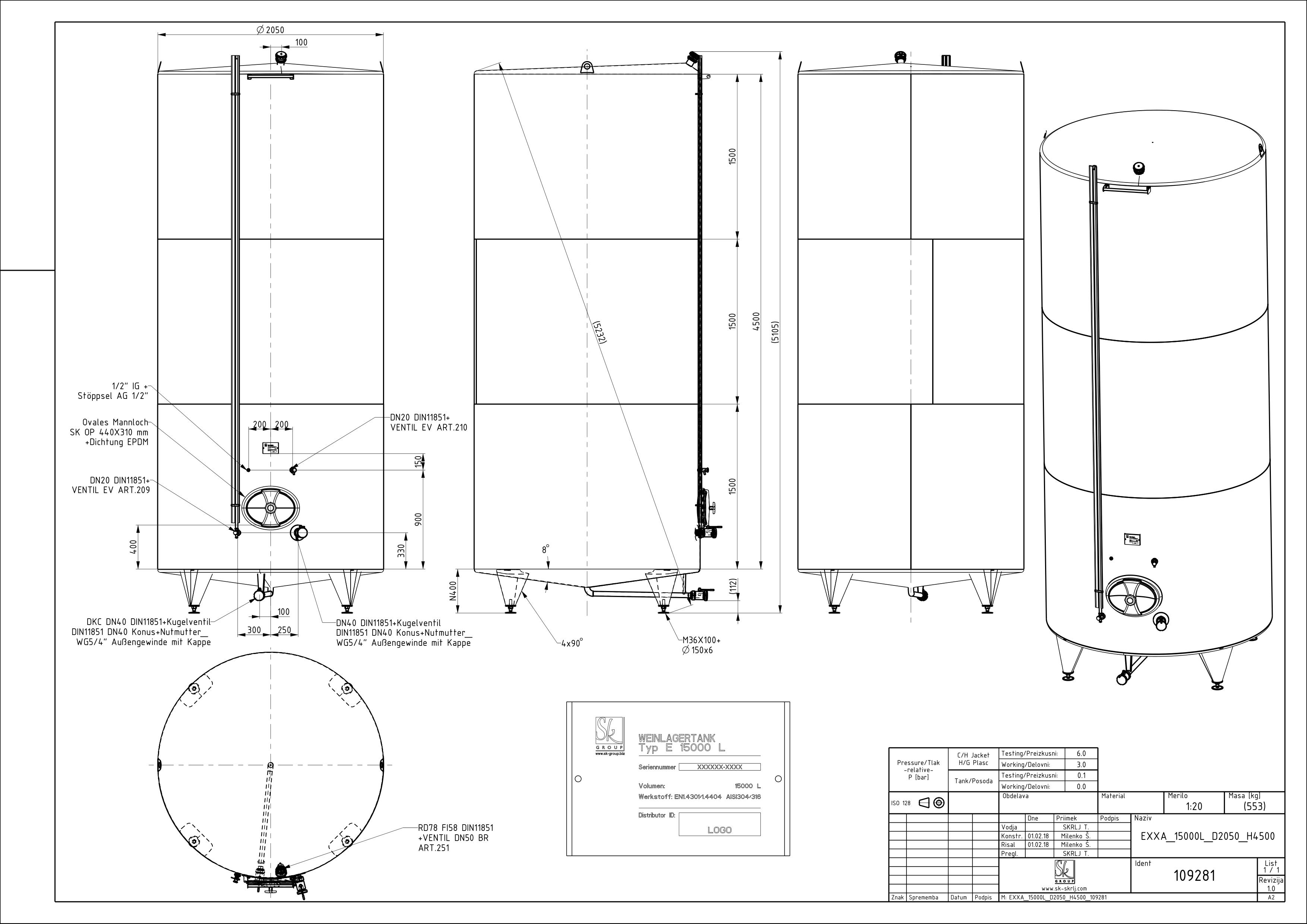 Classic storage tank
