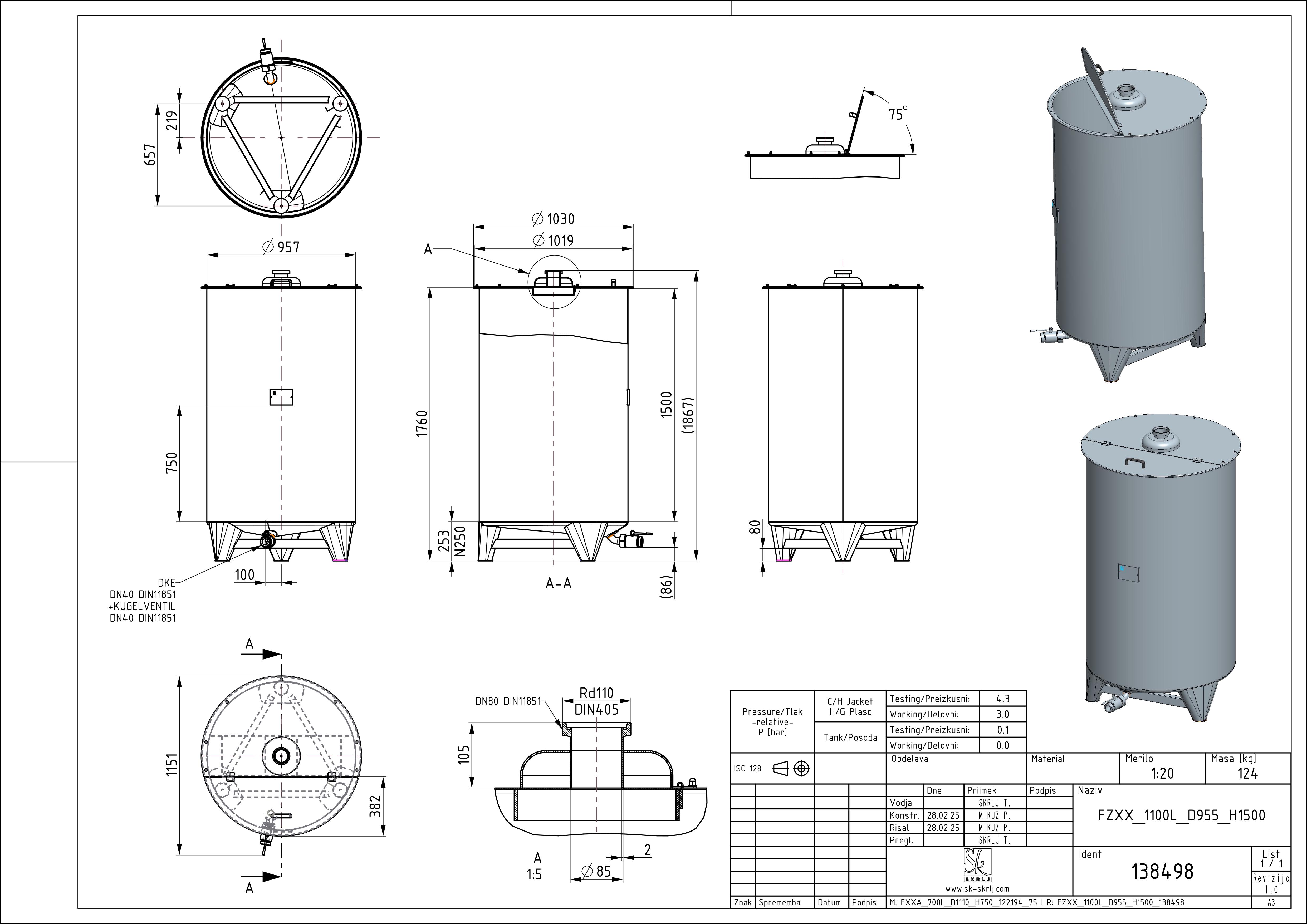Open top tank