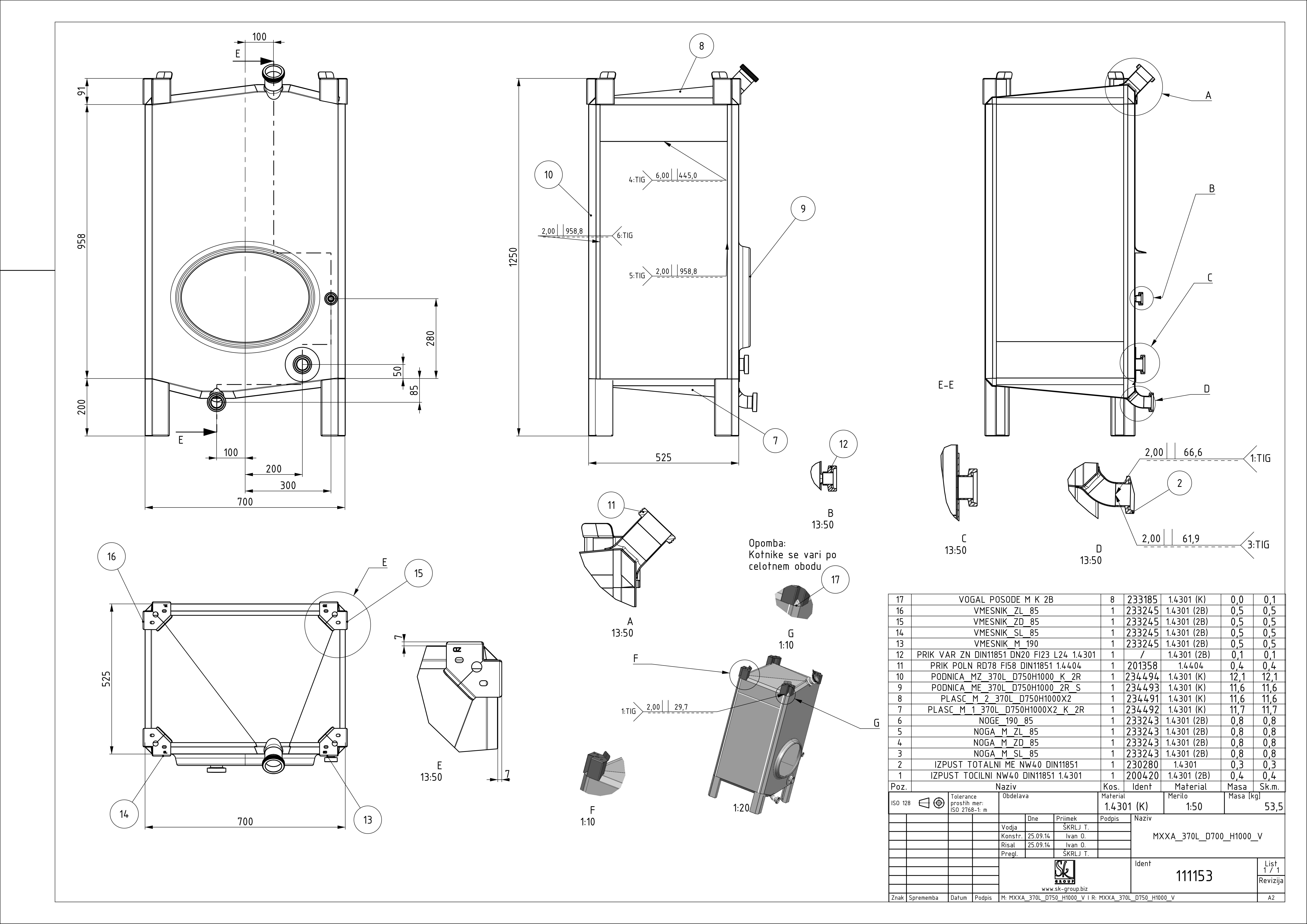 Small rectangular storage tank