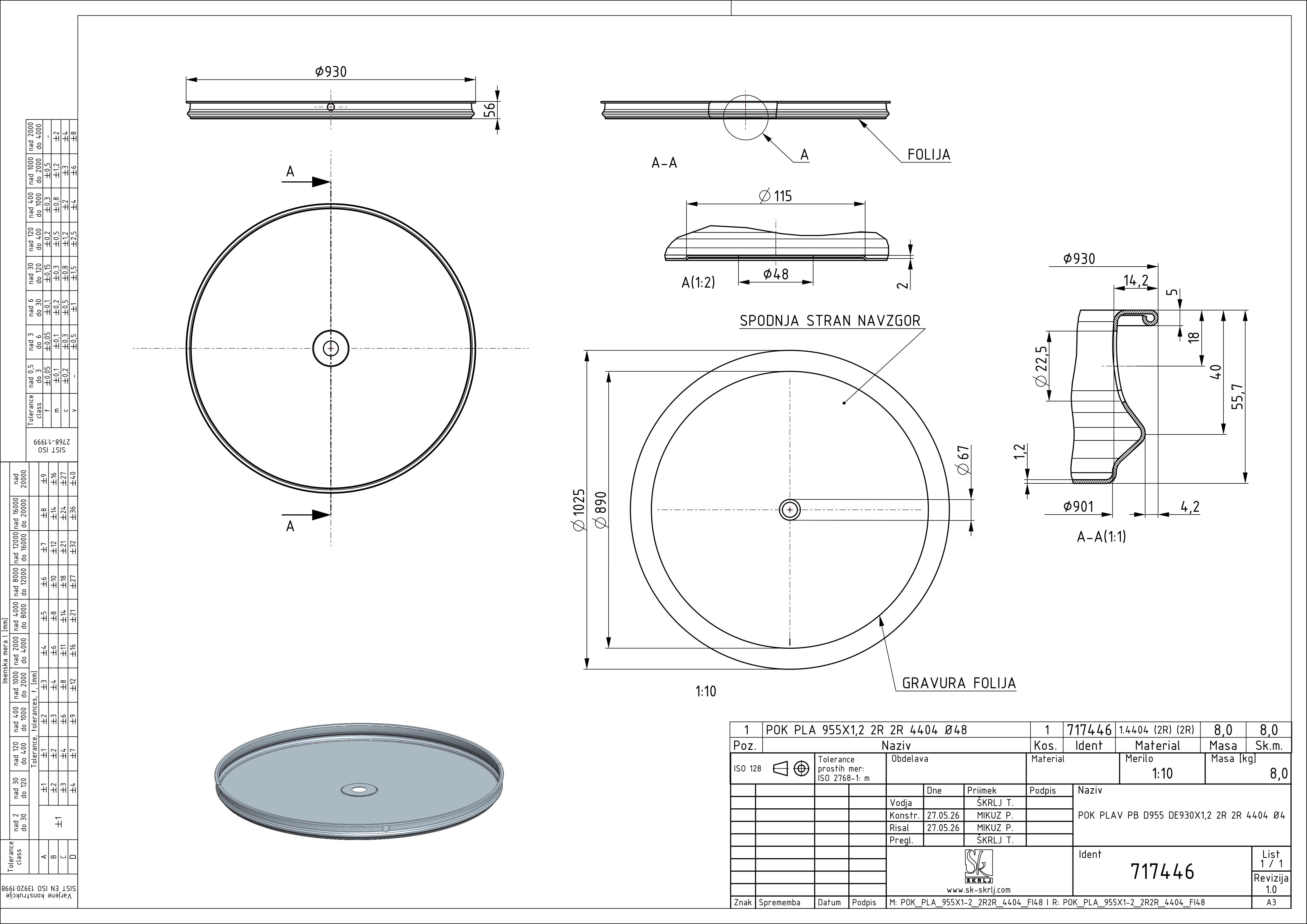 Shape: Floating lid