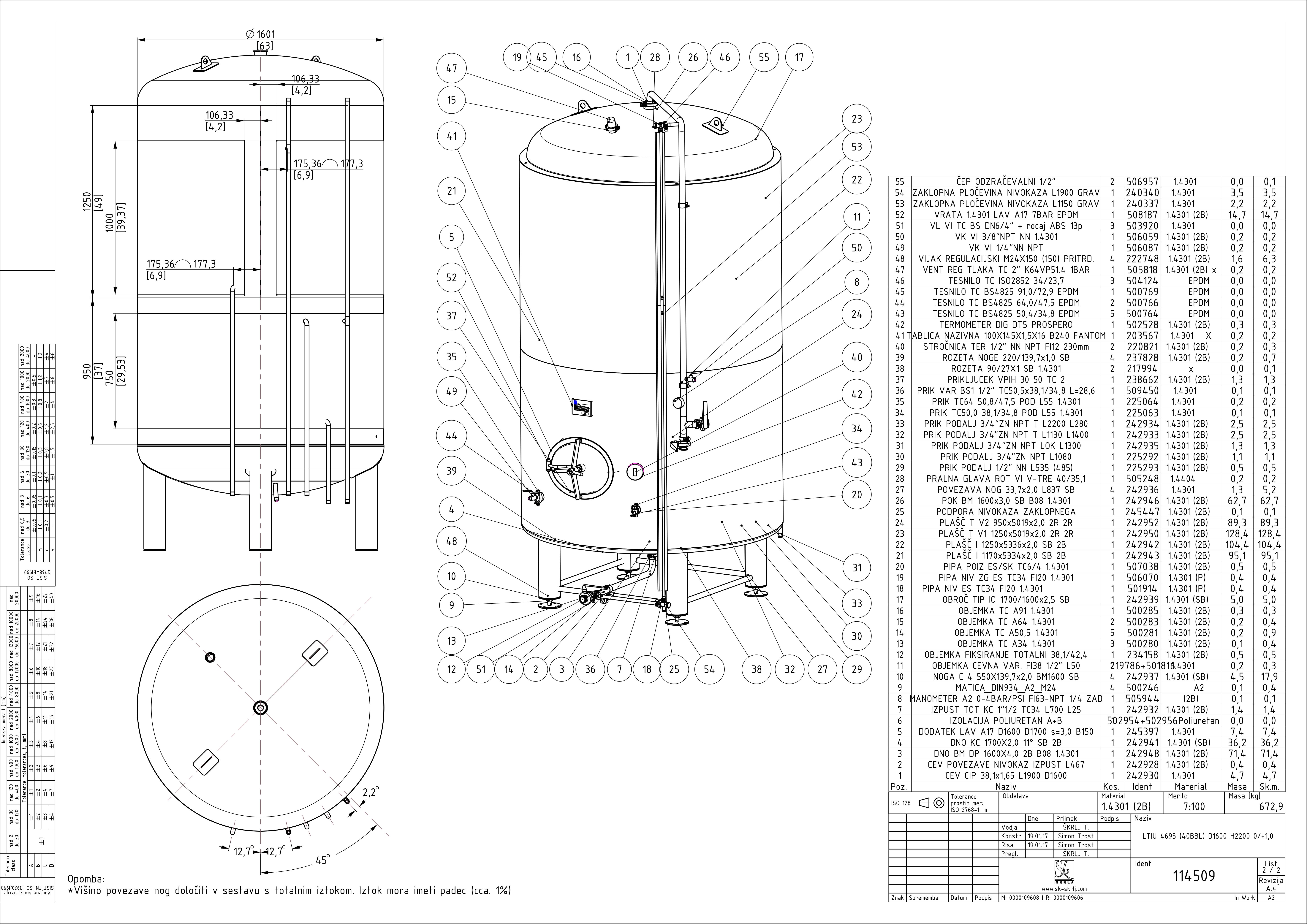 Brite beer tank, insulated