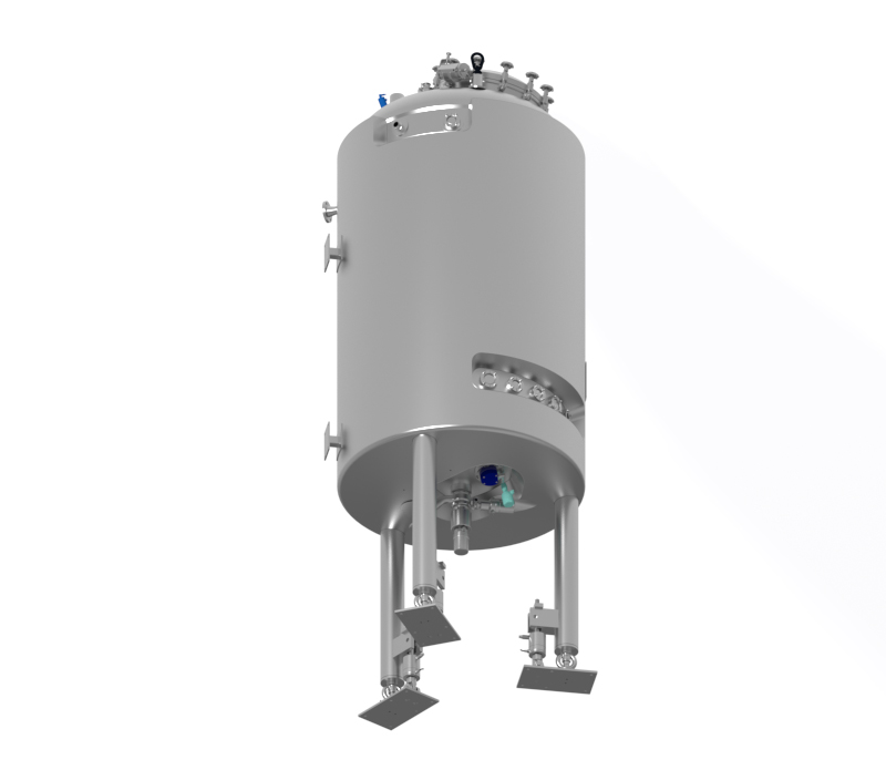 Vertical vessel with temperature control