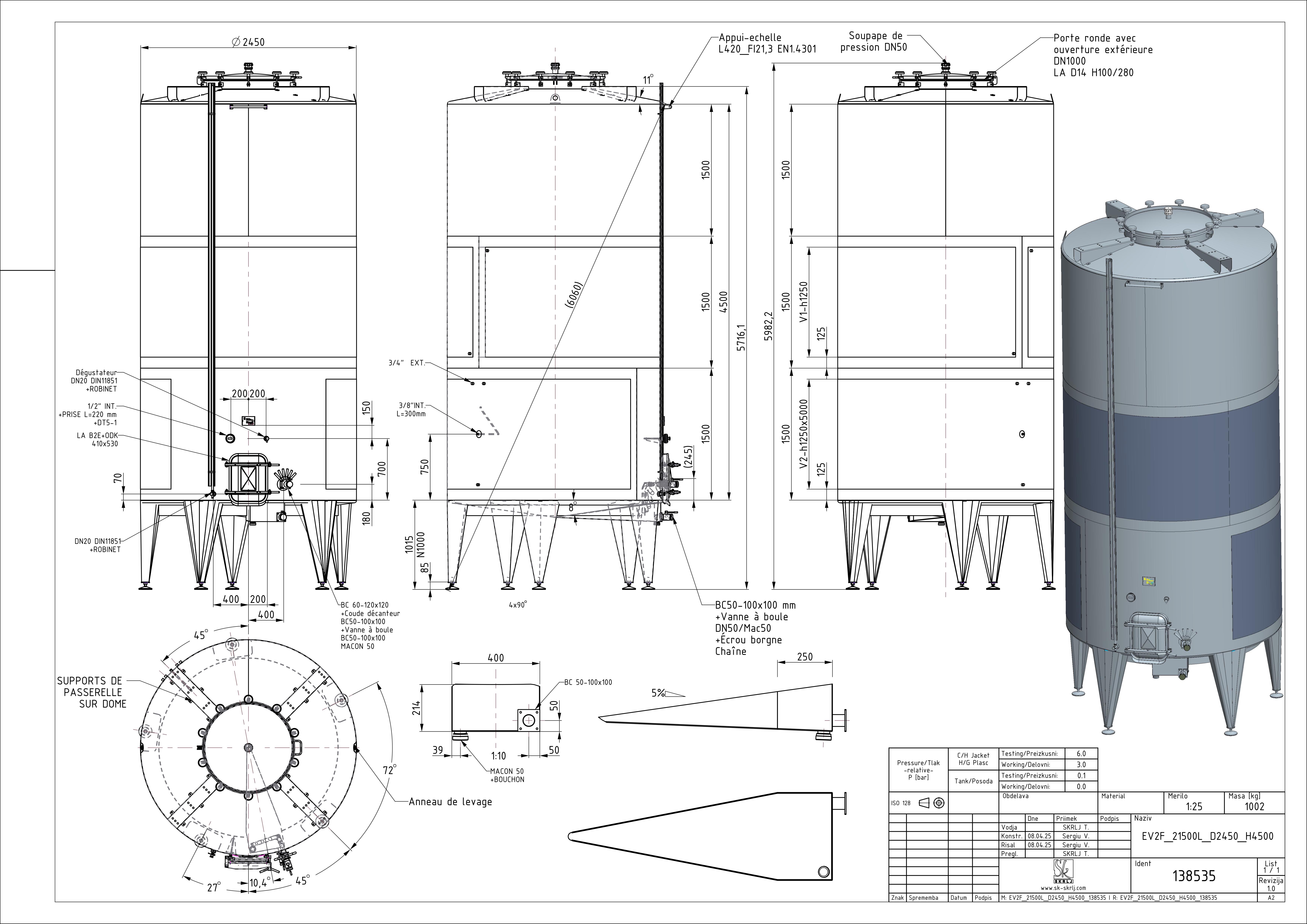 Classic storage tank with double jacket