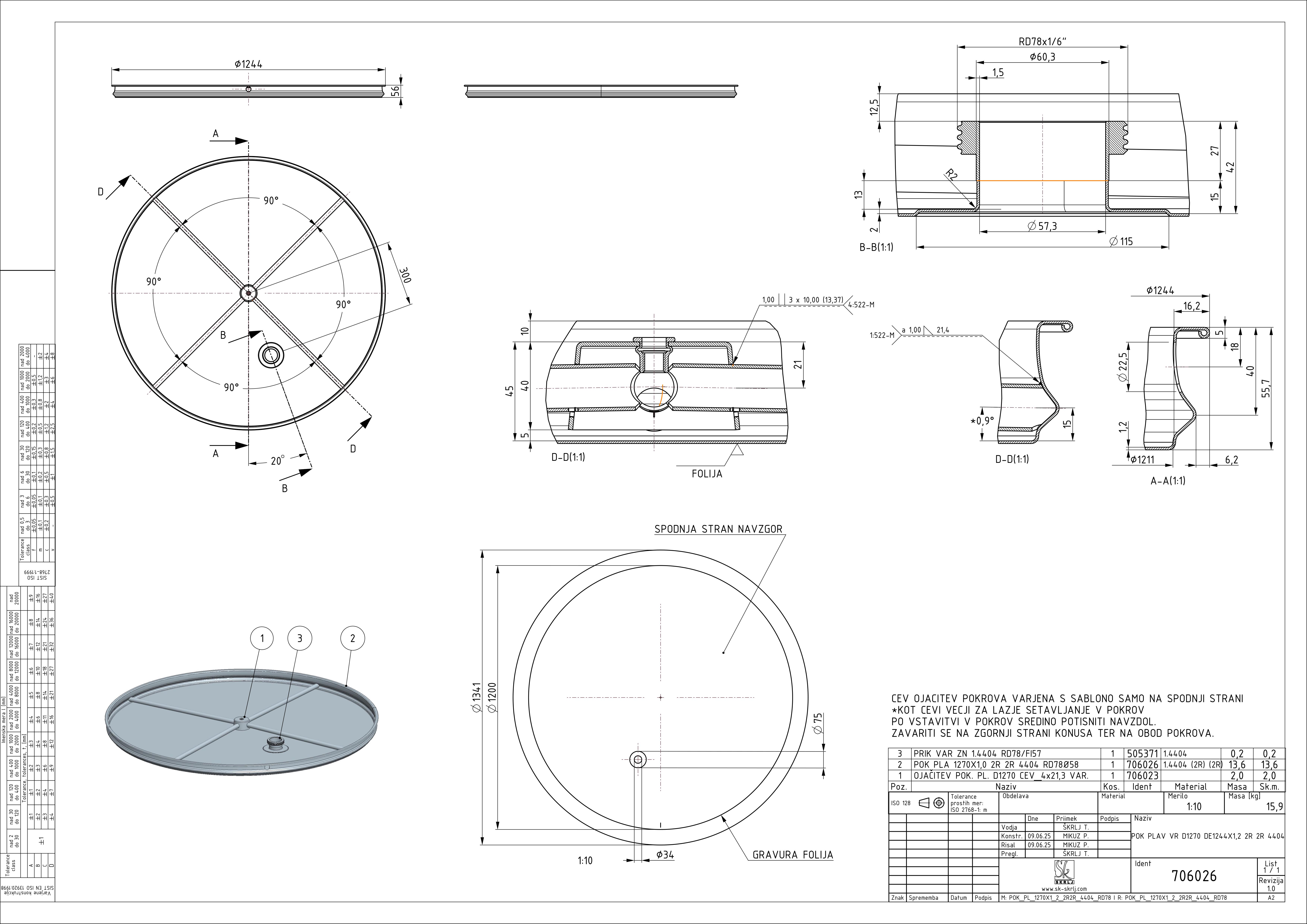 Shape: Floating lid