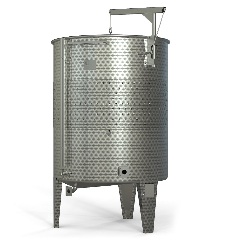 Storage tank with floating lid and double jacket