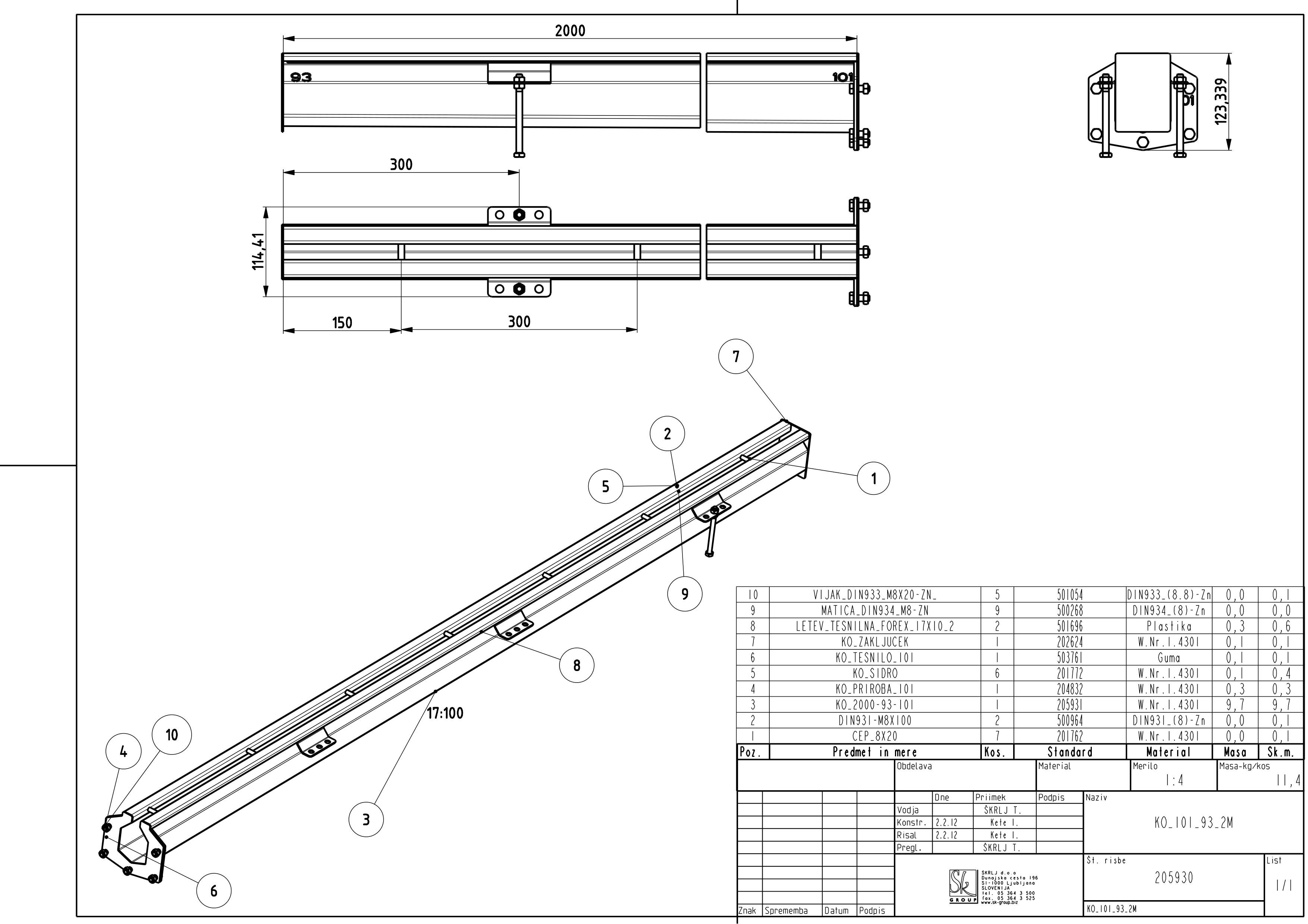 KO, narrow drainage channel - slotted type
