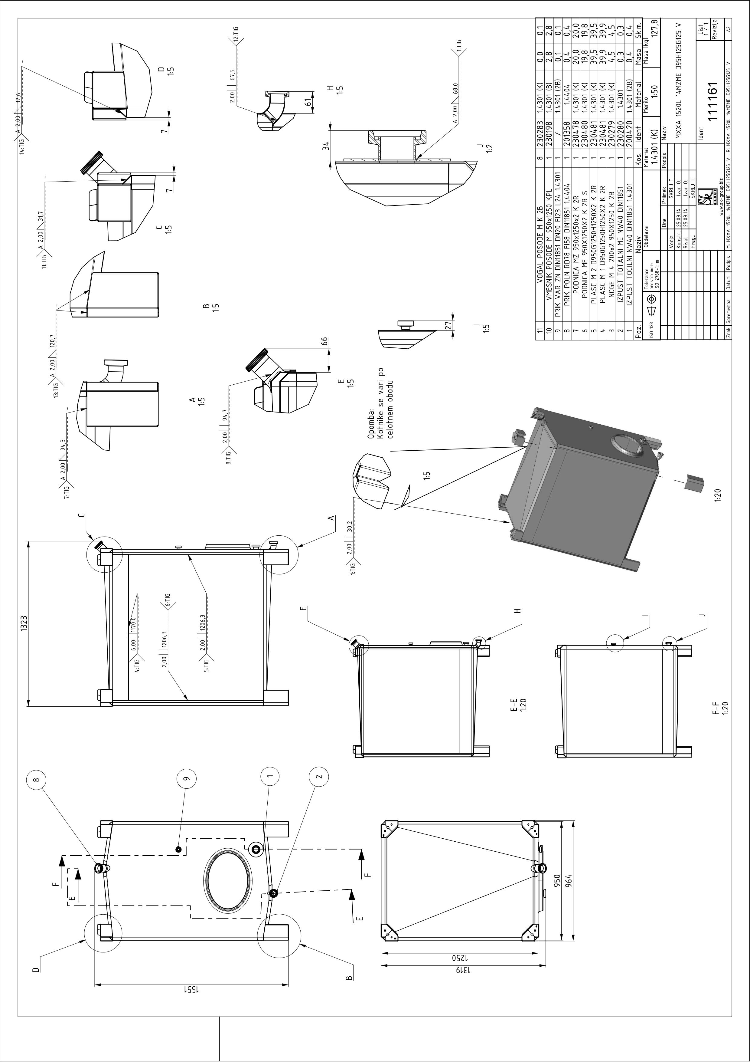 Small rectangular storage tank