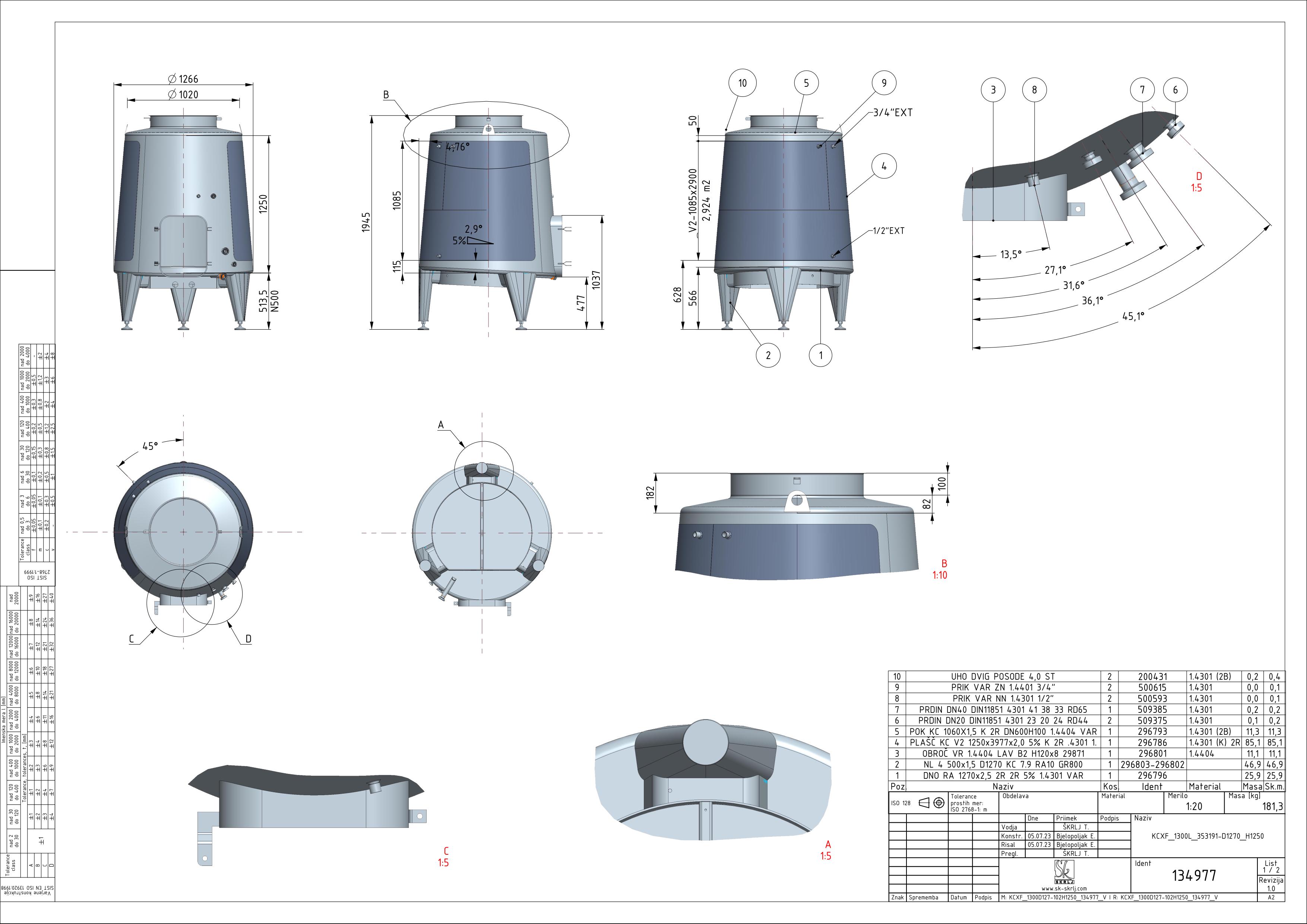 Cone-shaped fermenter KCX