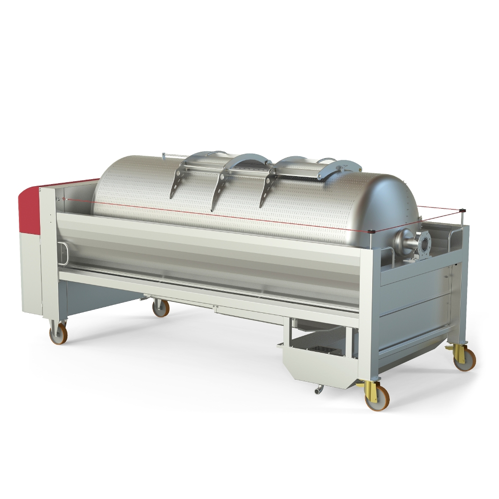 Pneumatic press type PSP - open pressing system, open drum with perforated surface