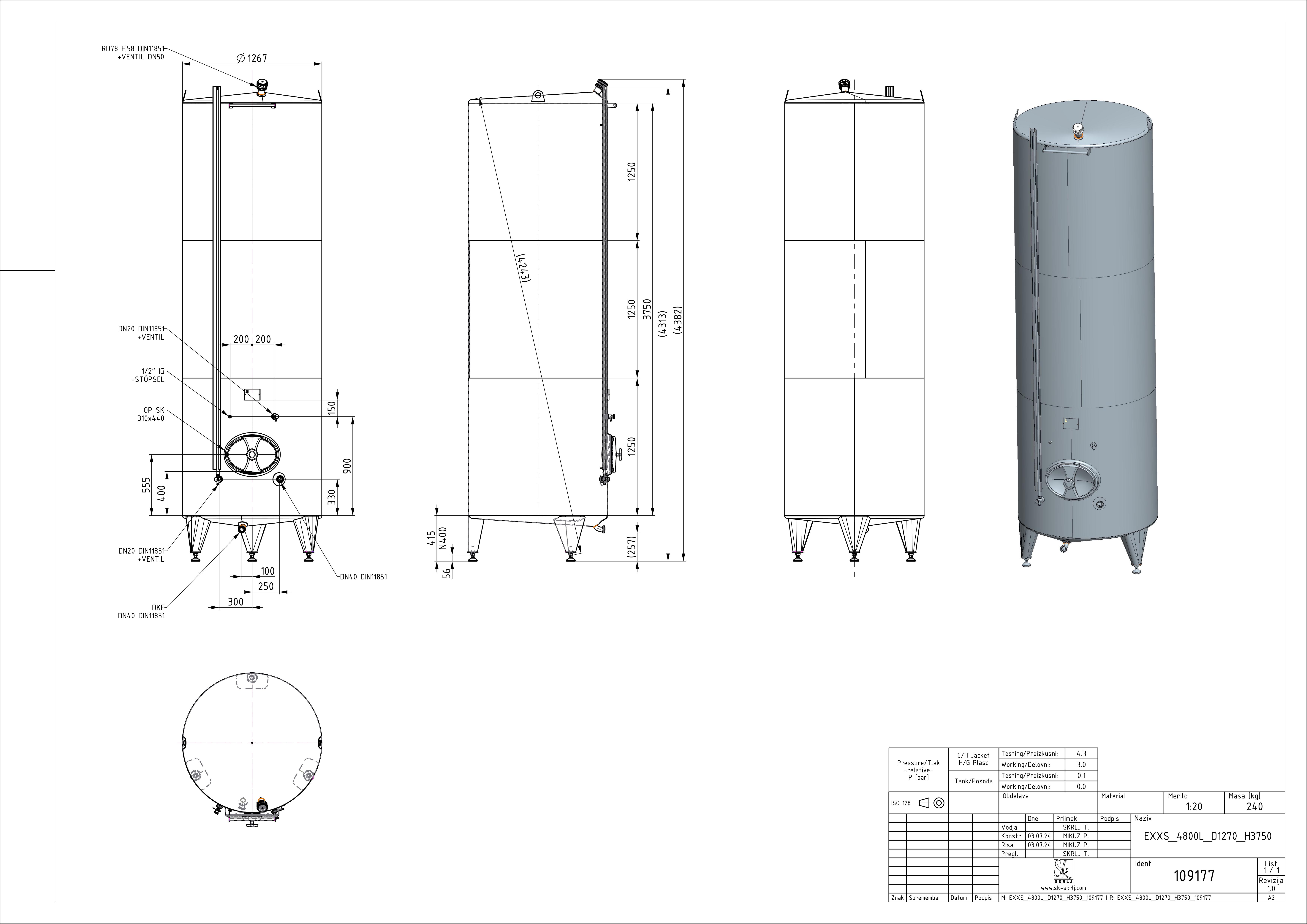 Classic storage tank