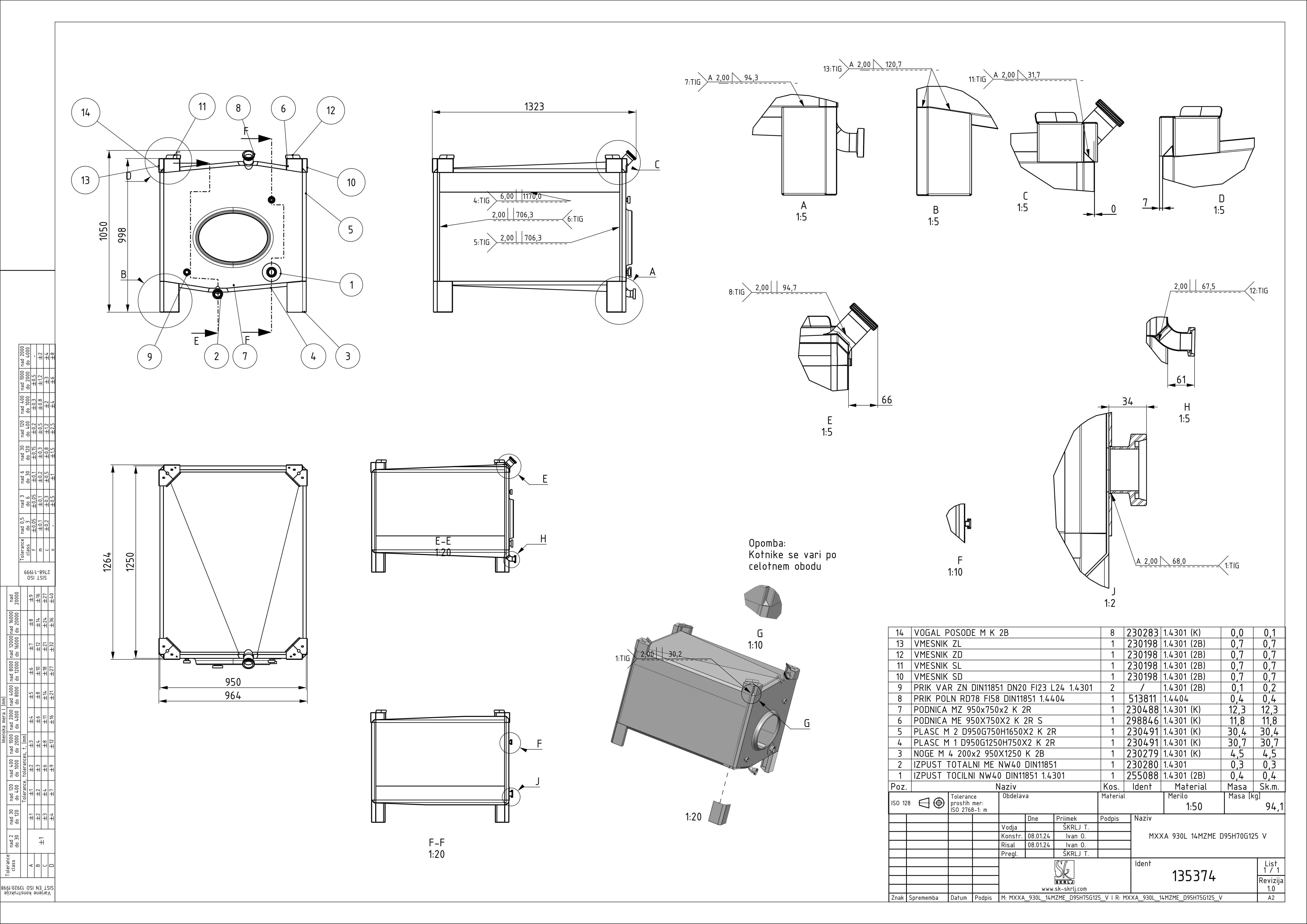 Small rectangular storage tank