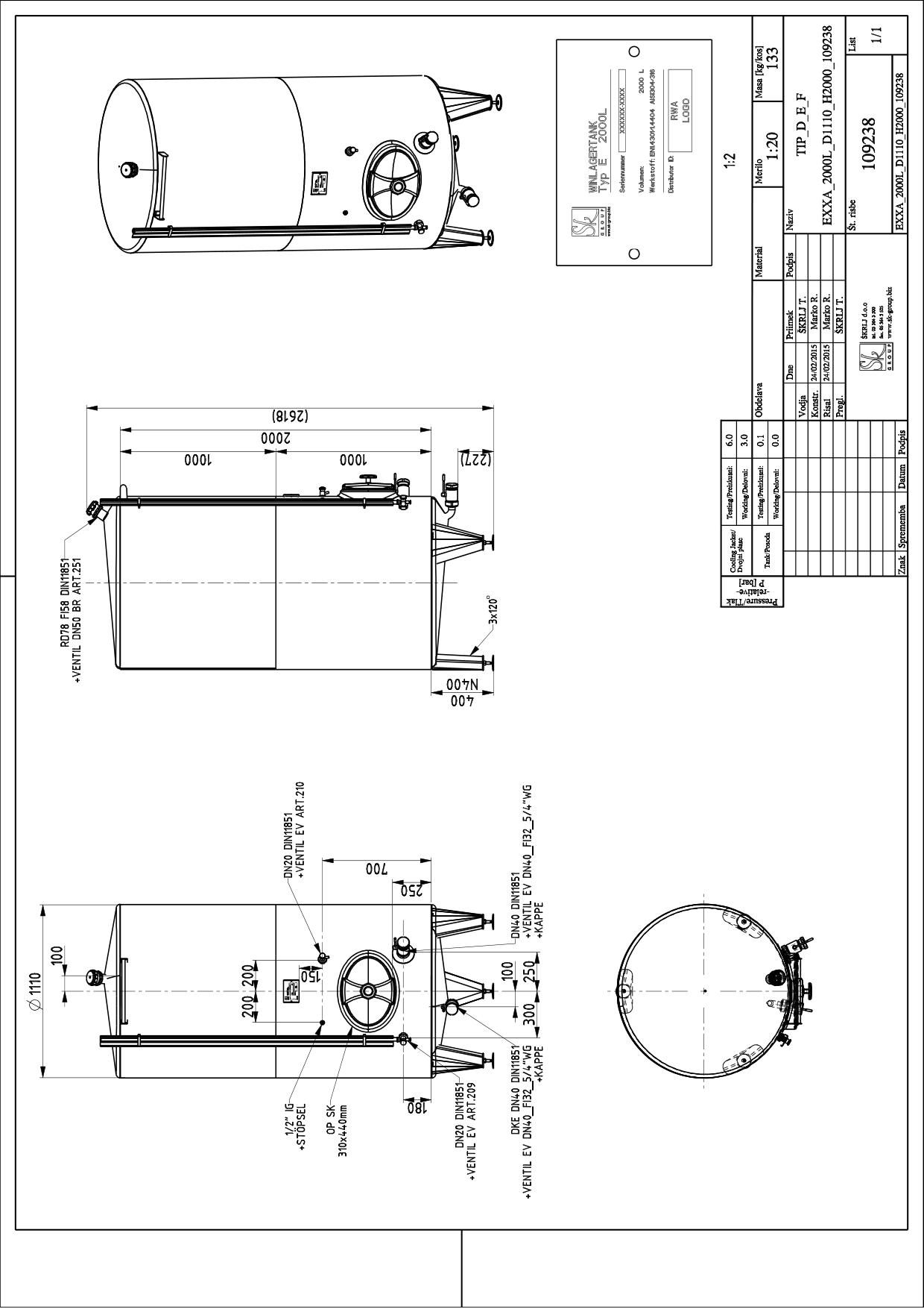 Classic storage tank