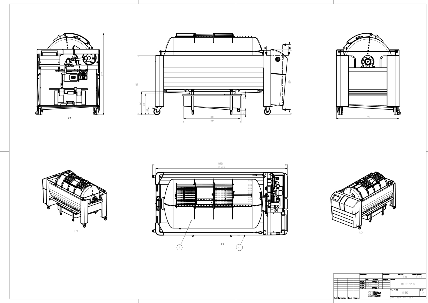 Pneumatic press type PSP - open pressing system, open drum with perforated surface