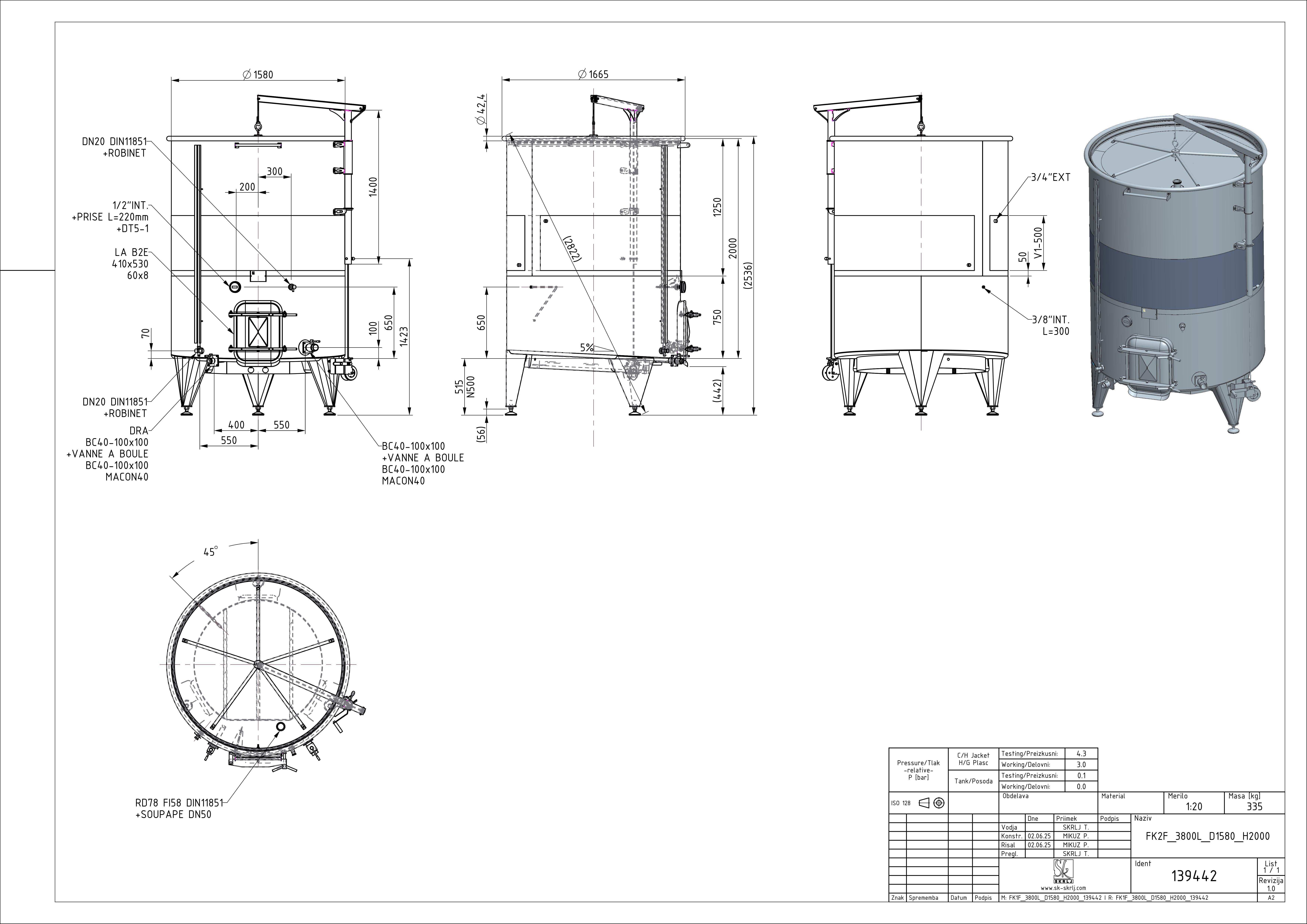 Open pump-over fermenter with double jacket
