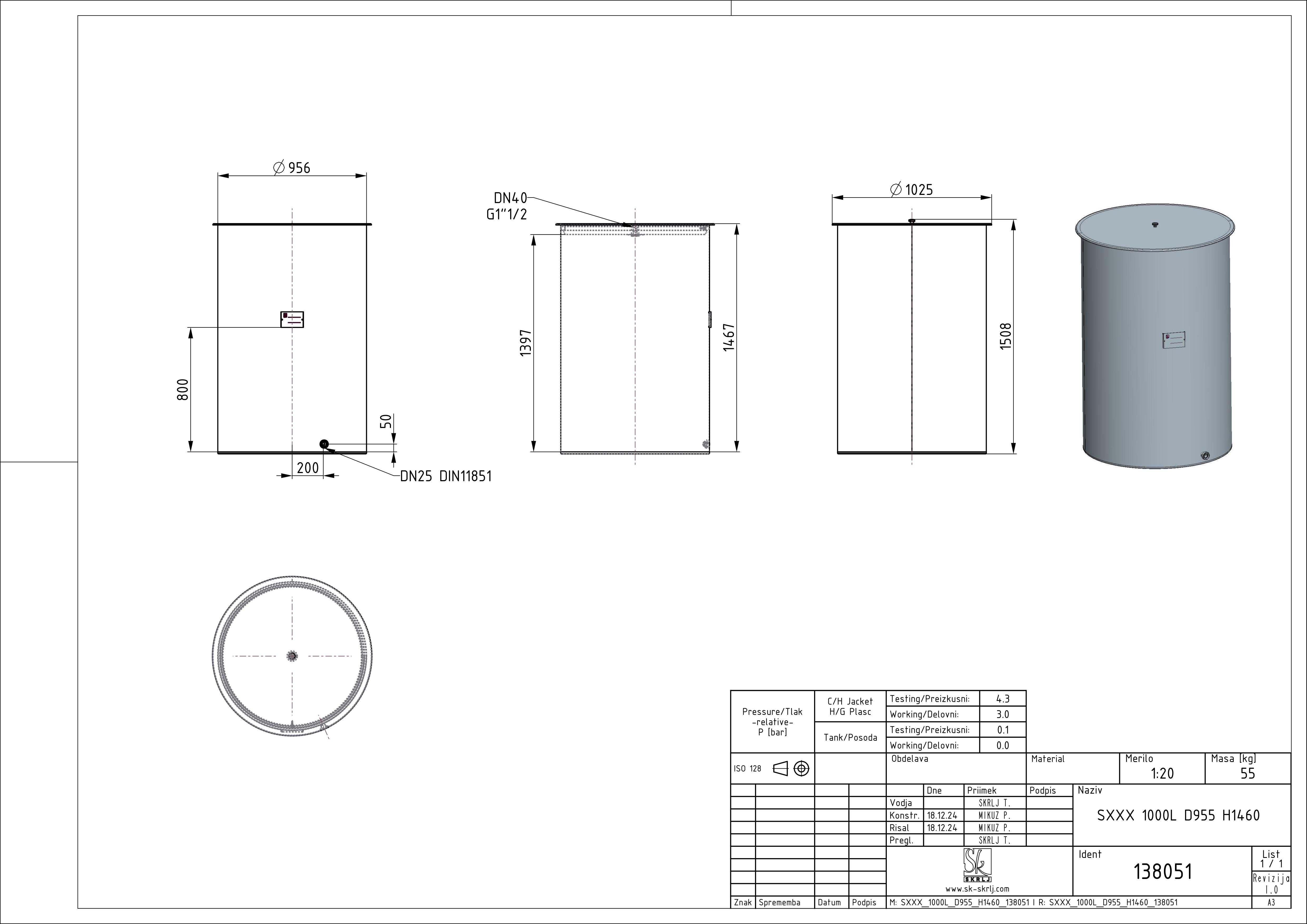 Storage tank with floating lid