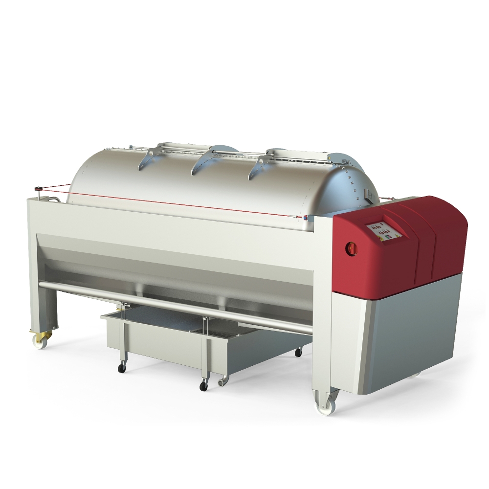 Pneumatic press type PSP - open pressing system, open drum with perforated surface