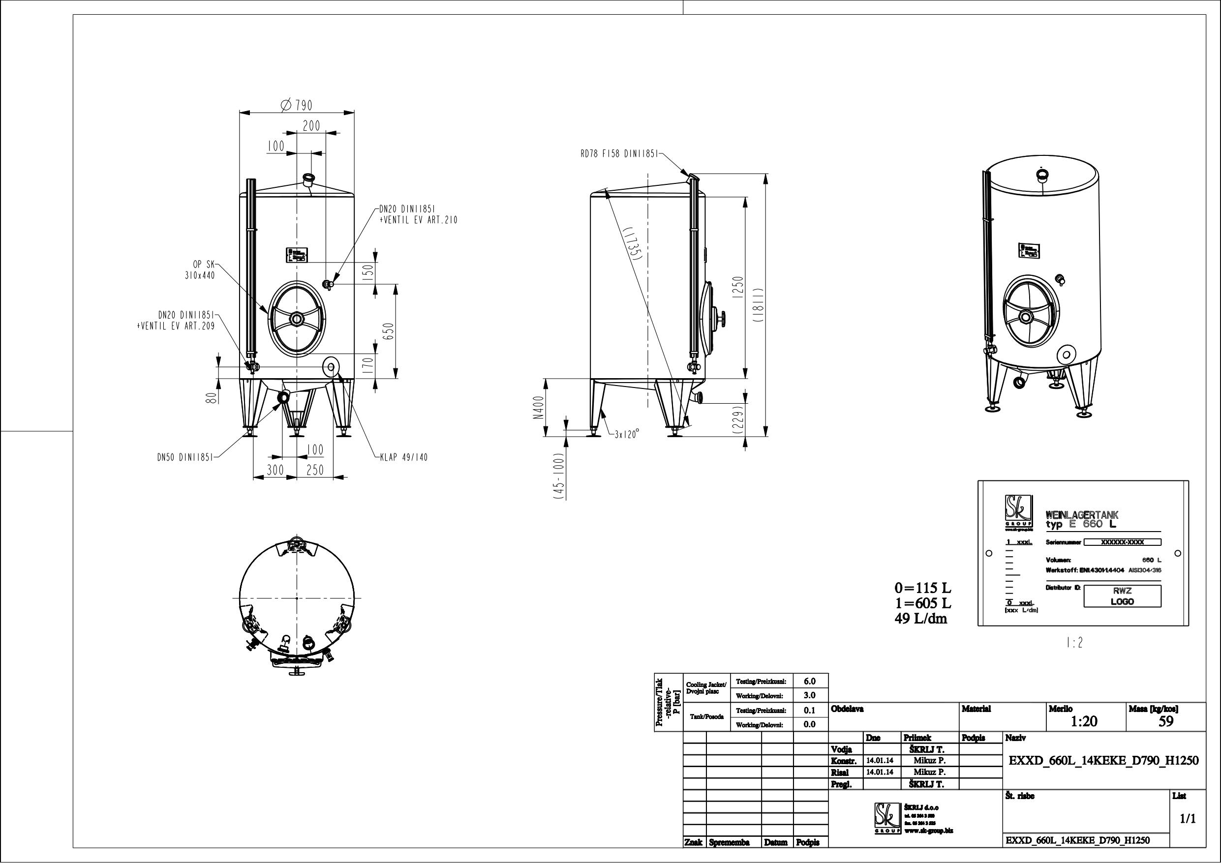 Classic storage tank
