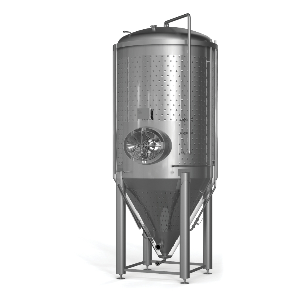 Cylindroconical fermentation and storage tank, insulated