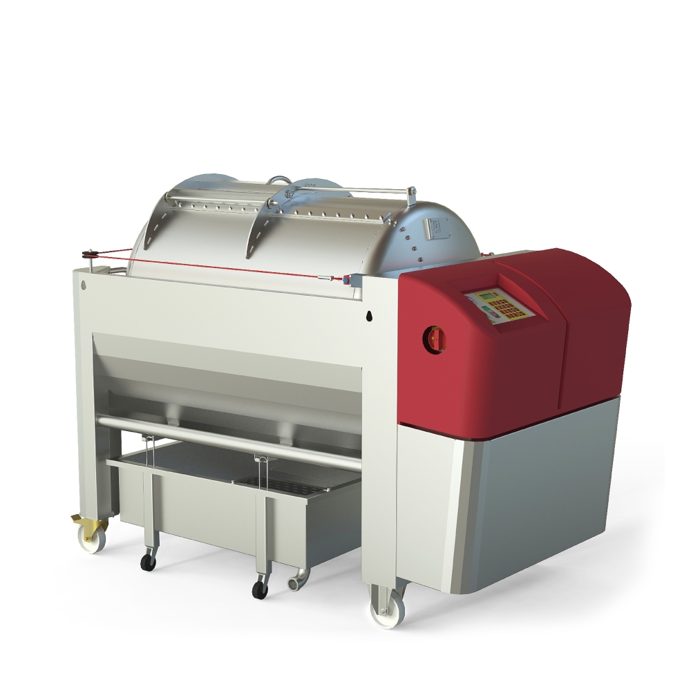 Pneumatic press type PST - closed pressing system, closed drum with internal drain channels