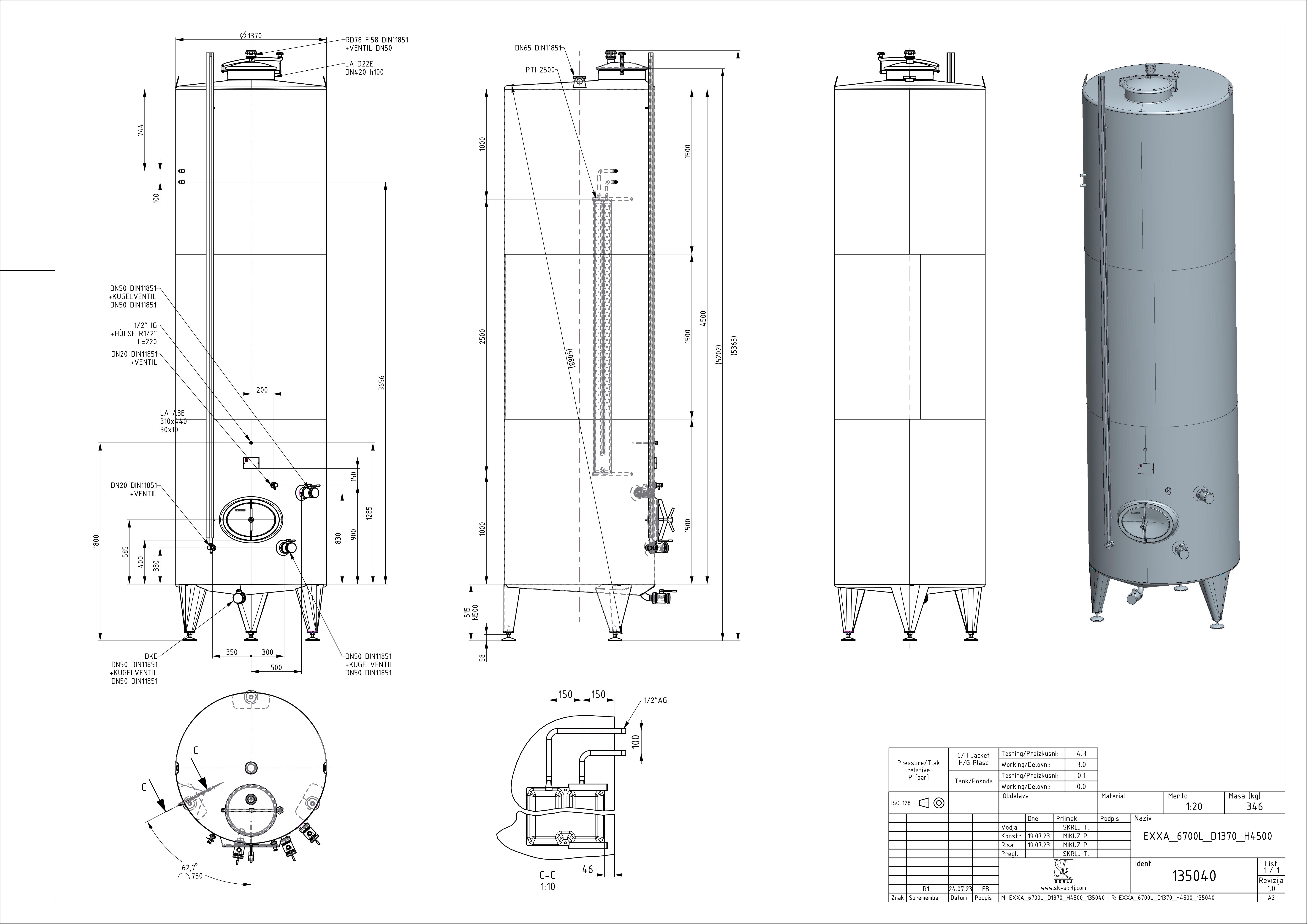 Classic storage tank
