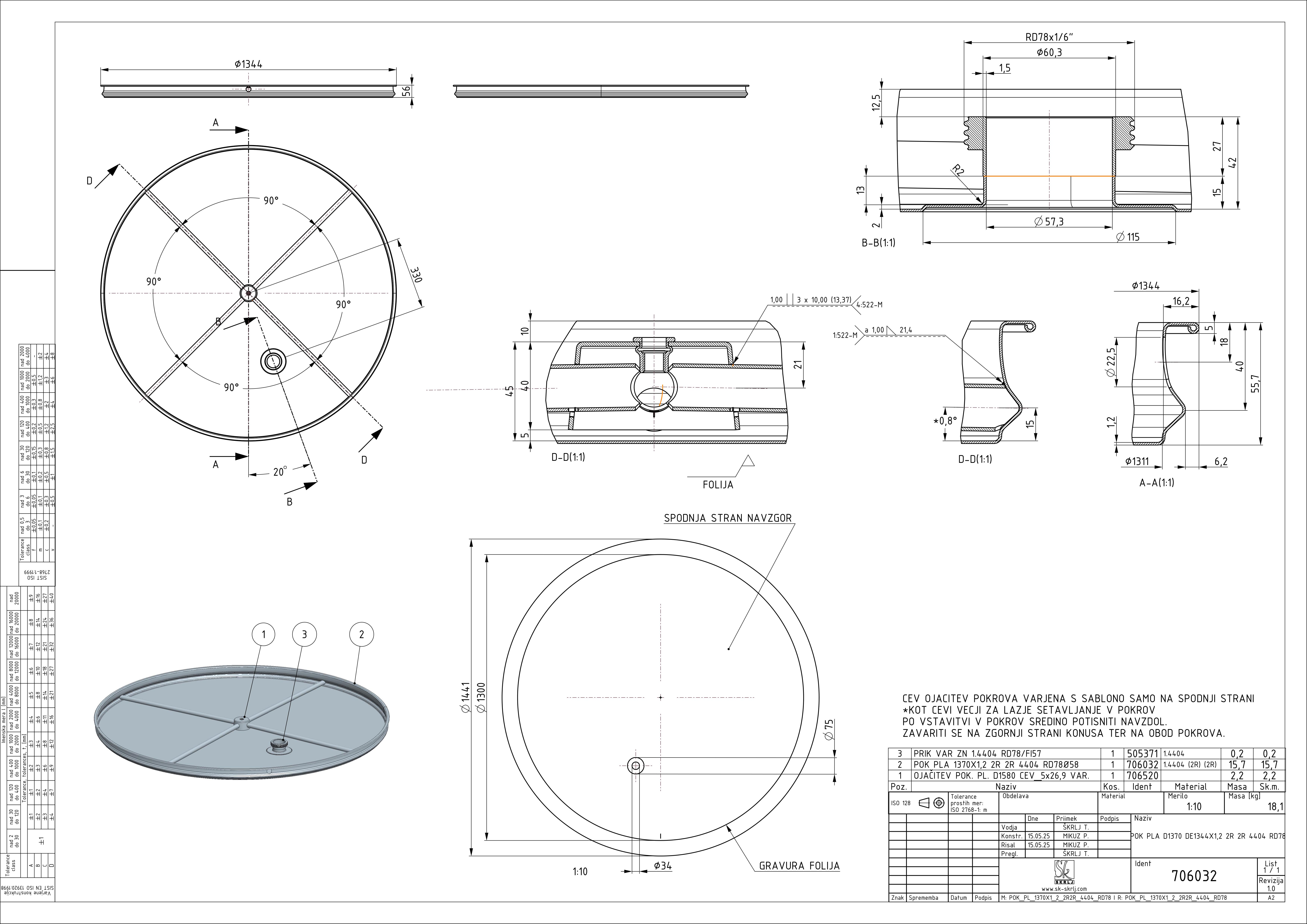 Shape: Floating lid
