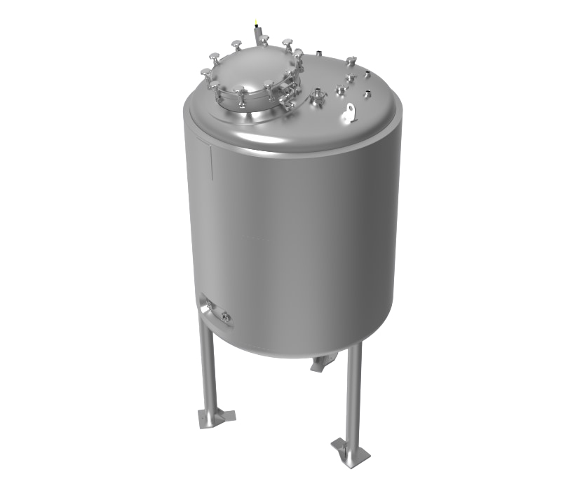 Vertical vessel with temperature control
