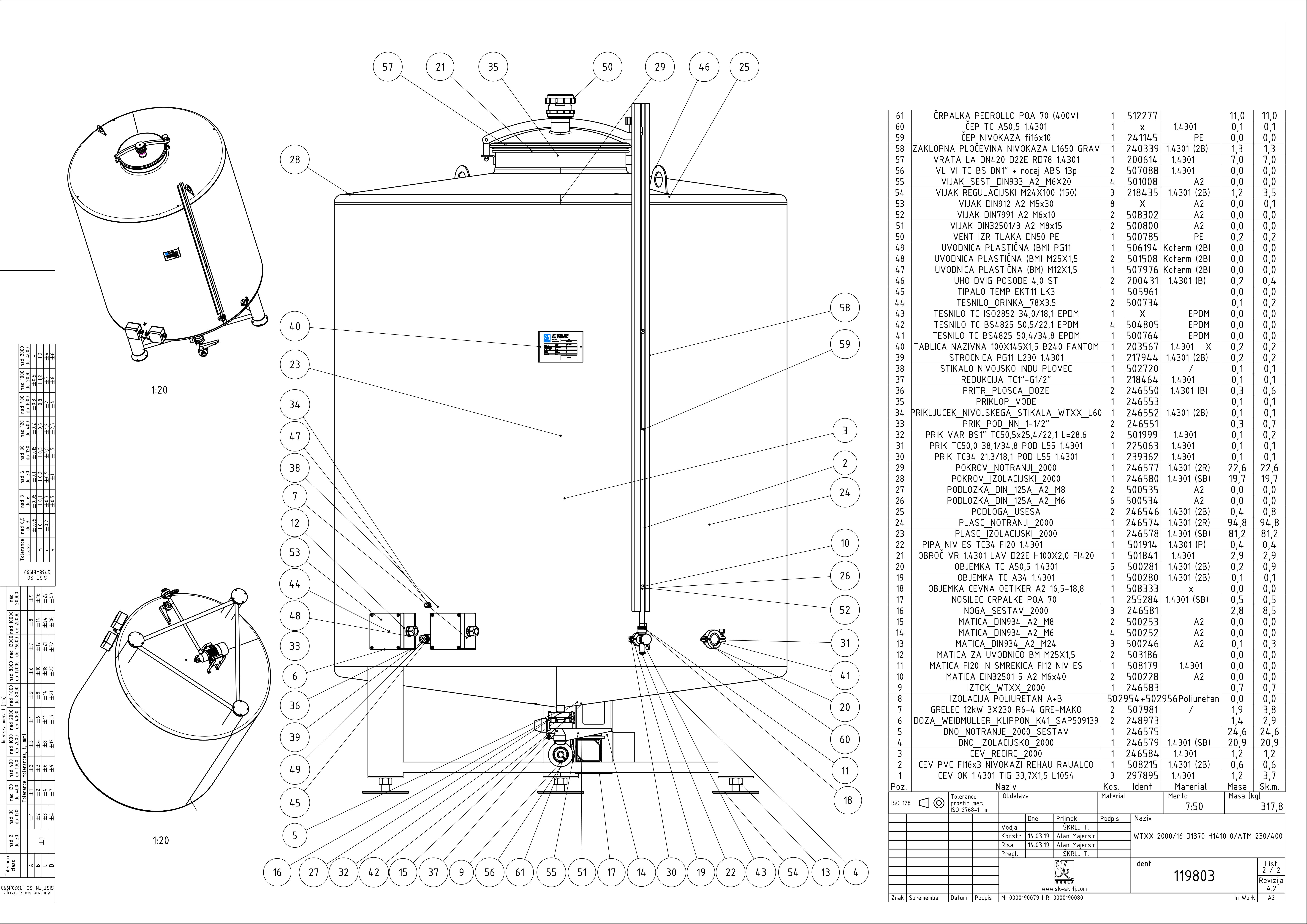 Hot water tank
