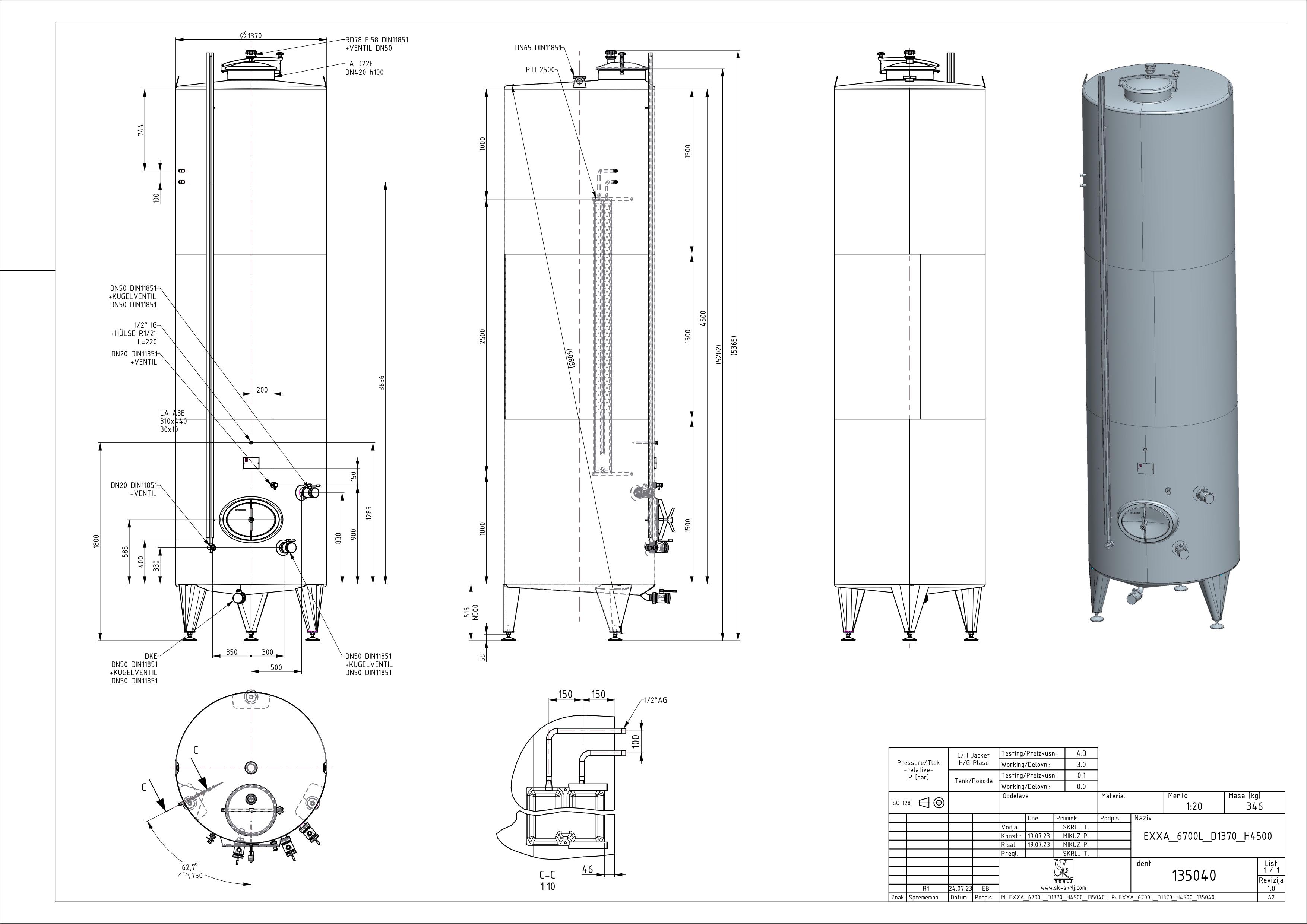 Classic storage tank