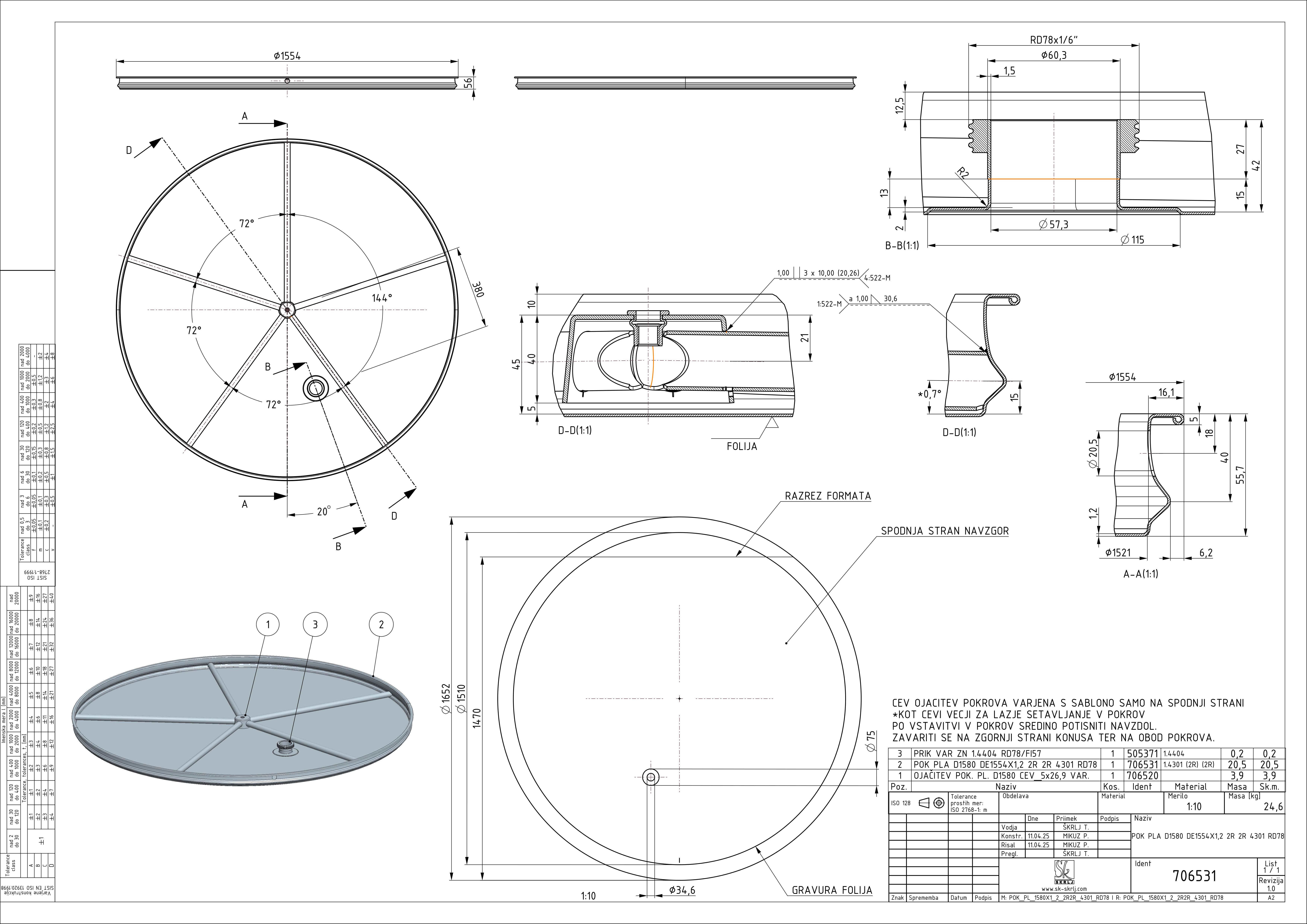 Shape: Floating lid
