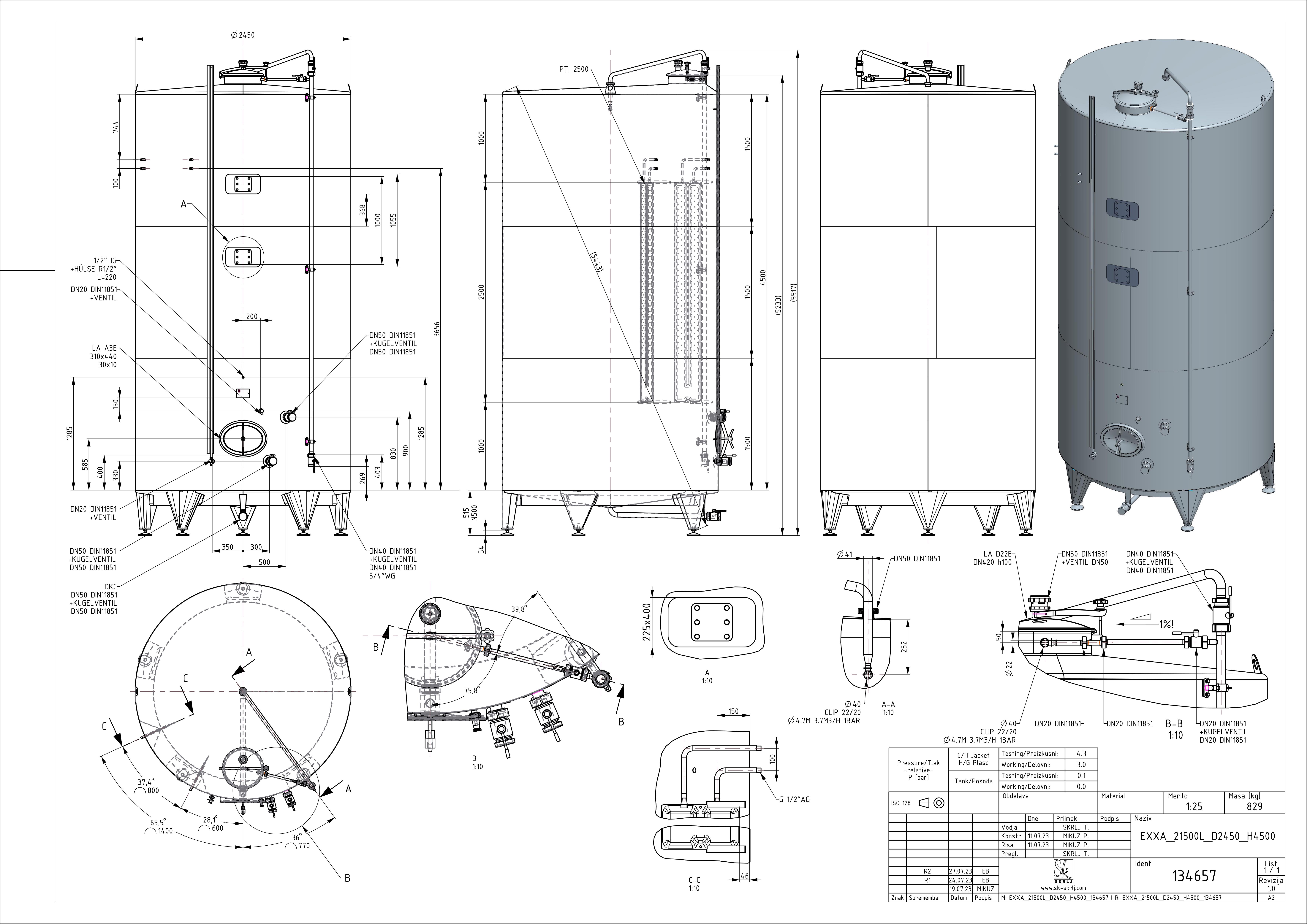 Classic storage tank