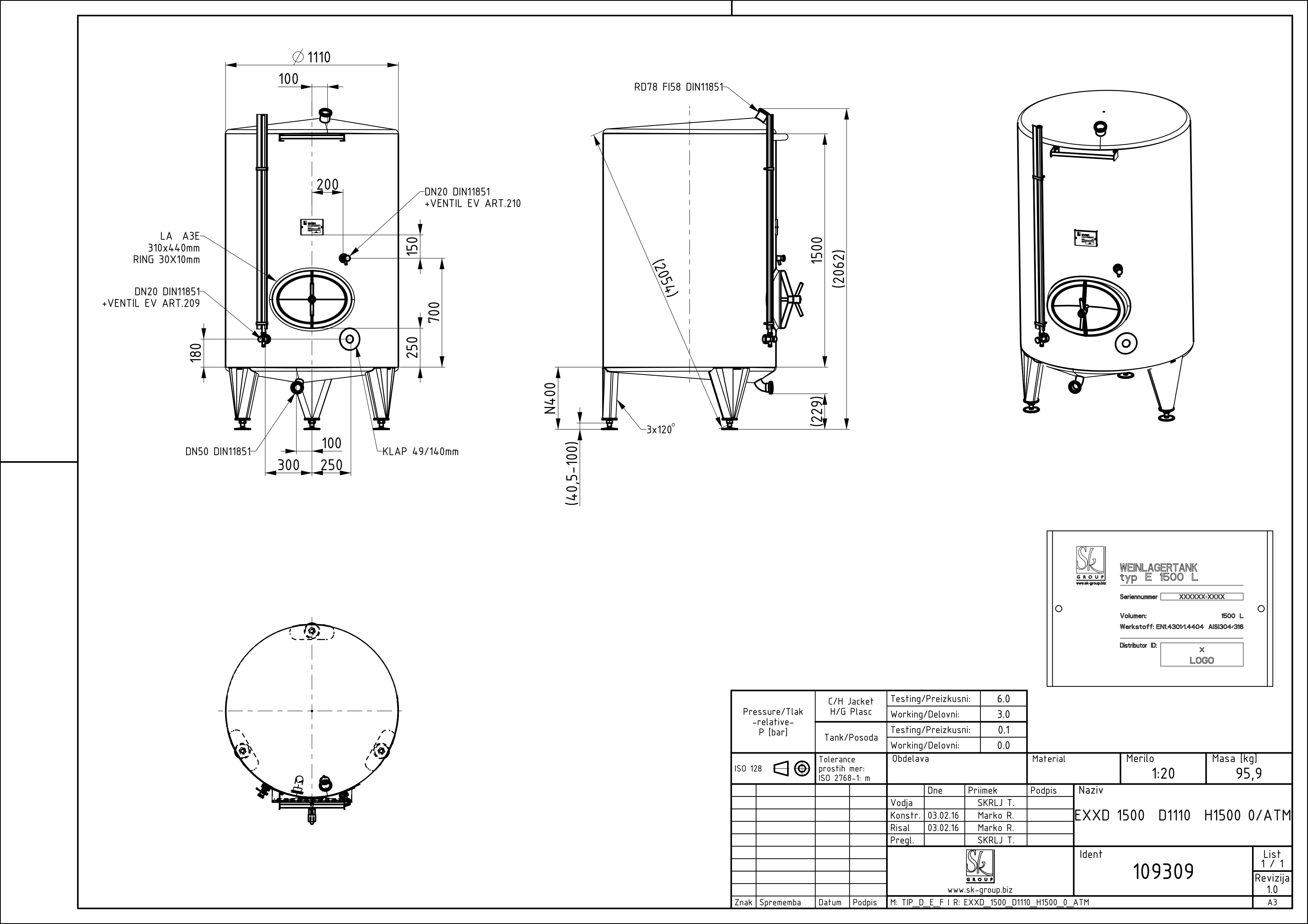 Classic storage tank