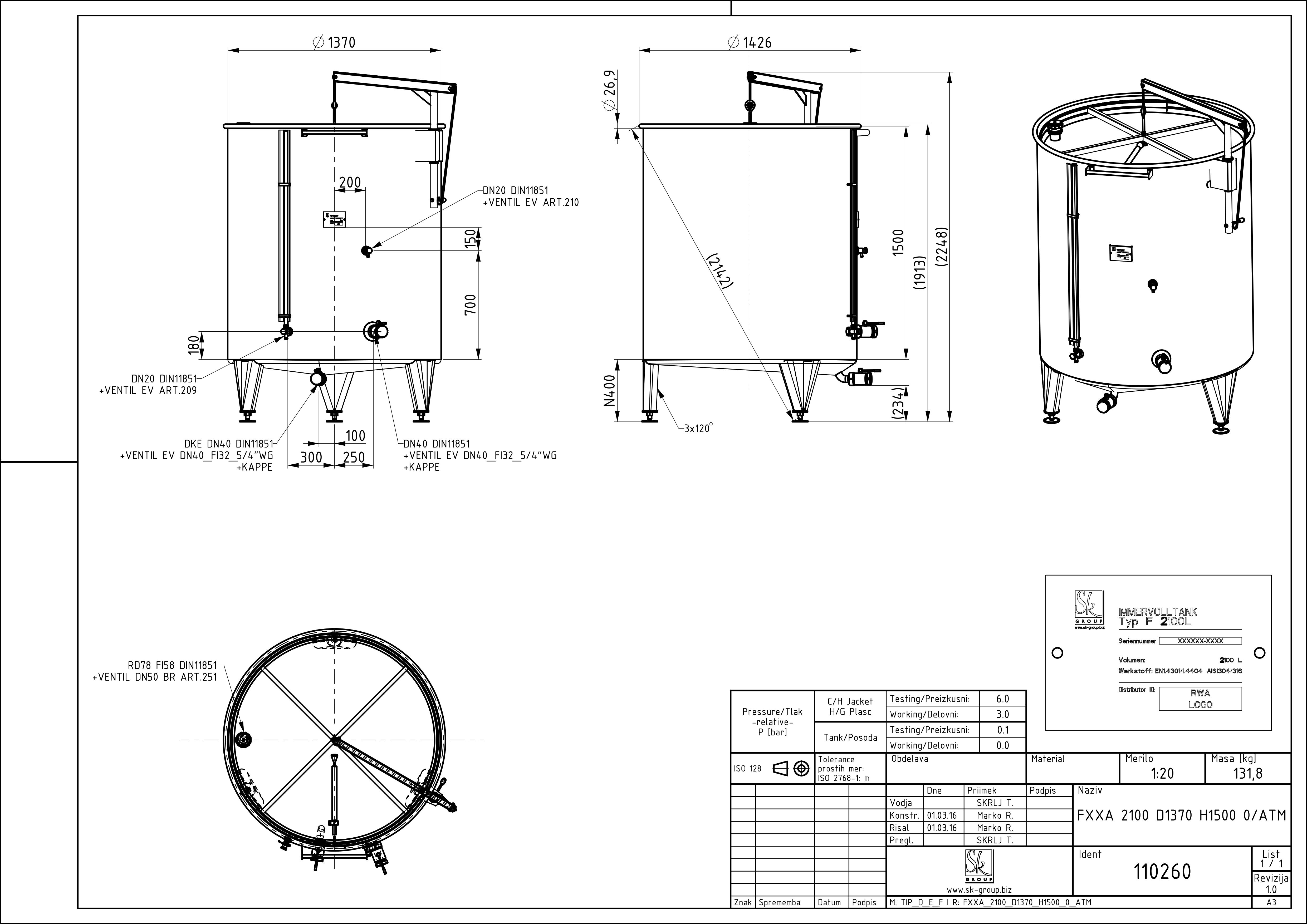 Storage tank with floating lid